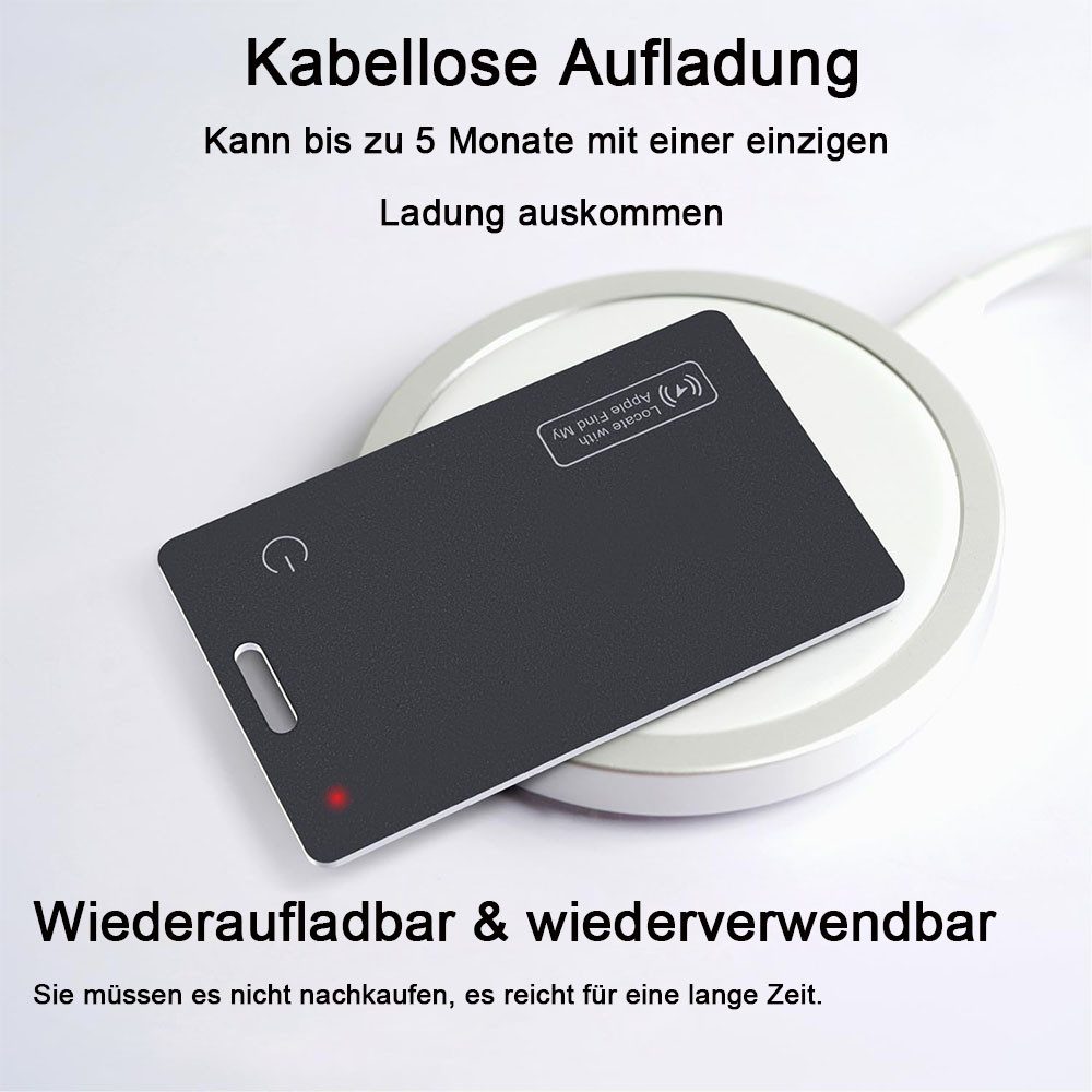 TUWENA Slim Wallet Tracker Card, wiederaufladbare Geldbörsenfinder GPS-Tracker