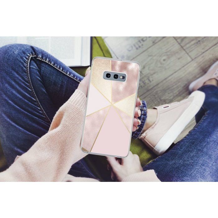 MuchoWow Handyhülle Marmor - Rosa - Gold - Schick Phone Case Handyhülle Samsung Galaxy S10e Silikon Schutzhülle VZ11095