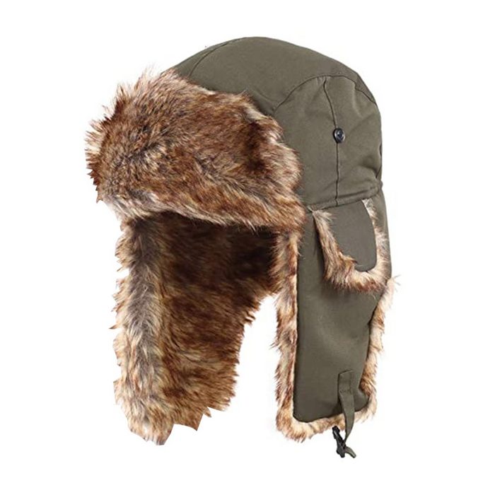 Mmgoqqt Fellimitatmützen Winter Trooper Hüte für Männer Frauen Kaltes Wetter Warme Pelzmütze