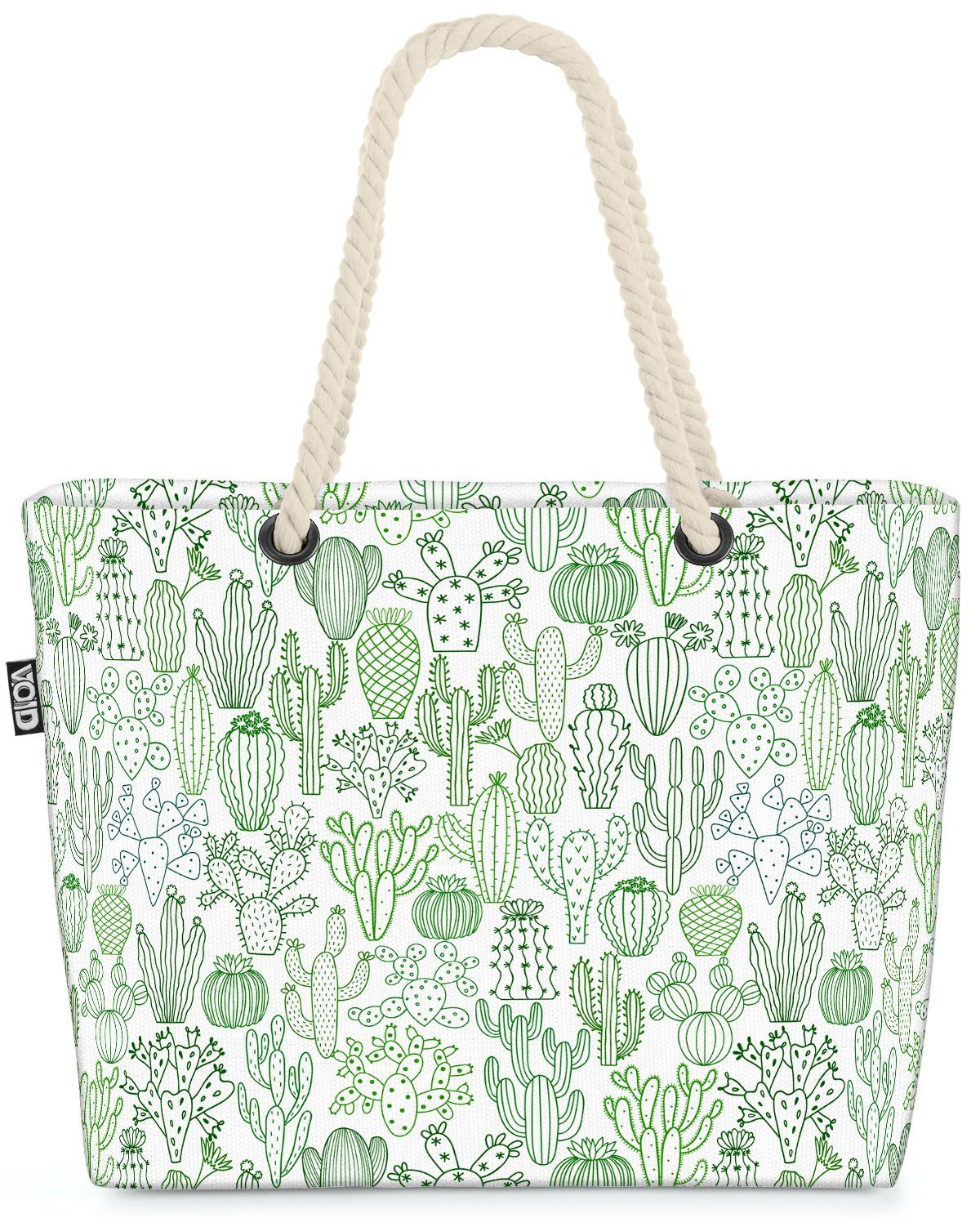 VOID Strandtasche (1-tlg), Kaktus Zeichnung Muster kinder kinderzimmer comic cartoon jungen mädc | Strandtaschen