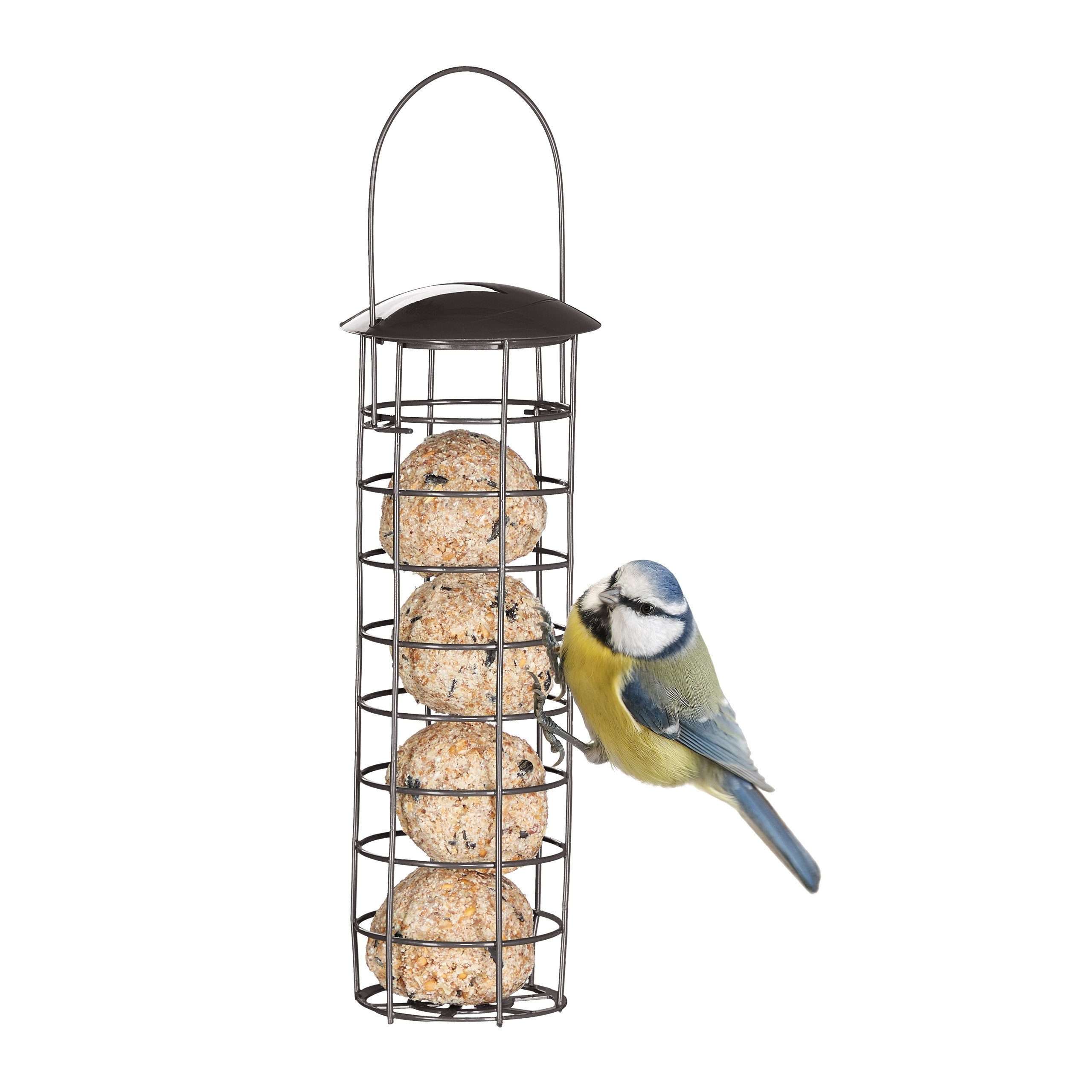 relaxdays Futterspender 2 x Meisenknödelhalter in Grau