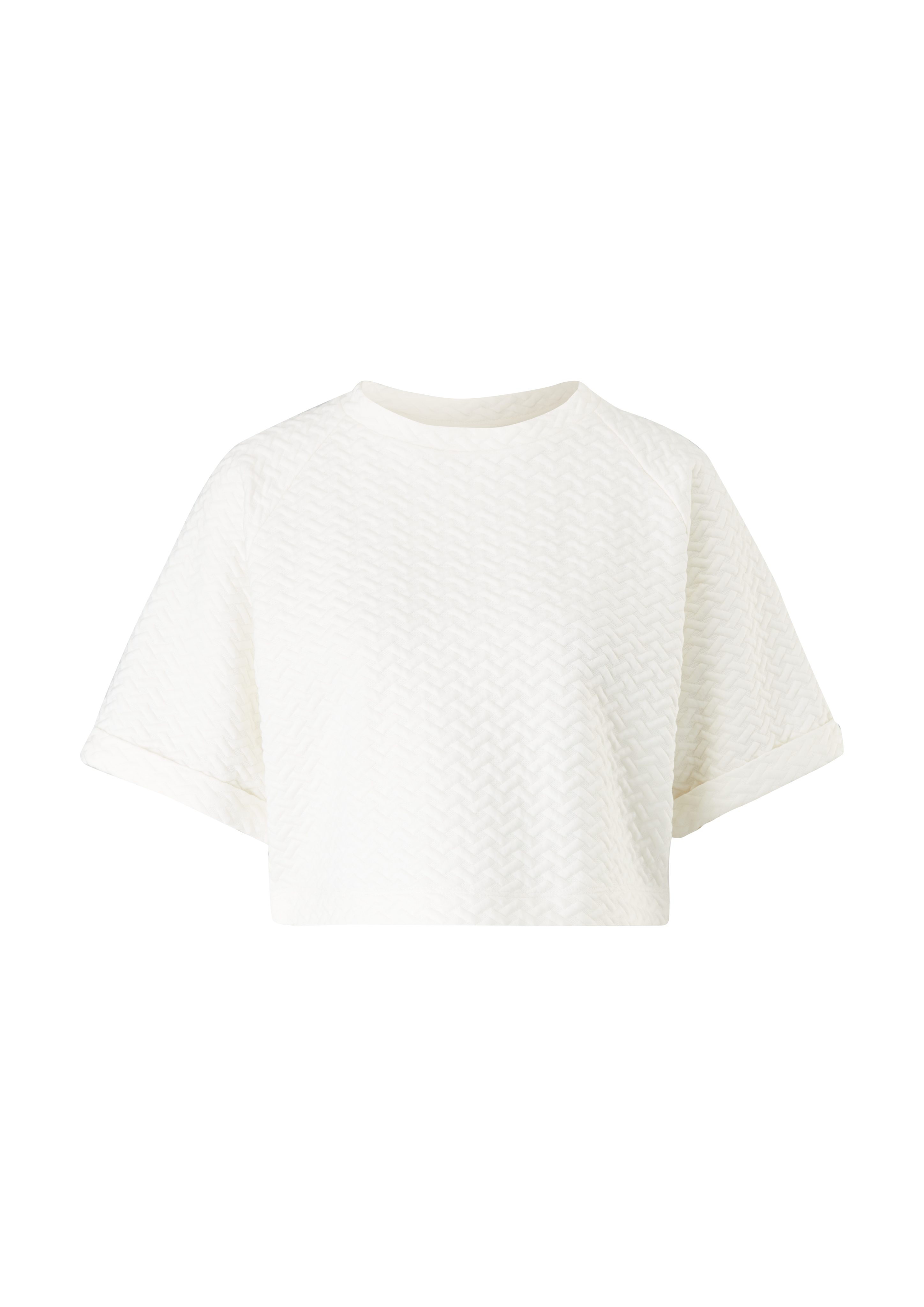 s.Oliver Kurzarmshirt Shirt im Cropped-Style off-white