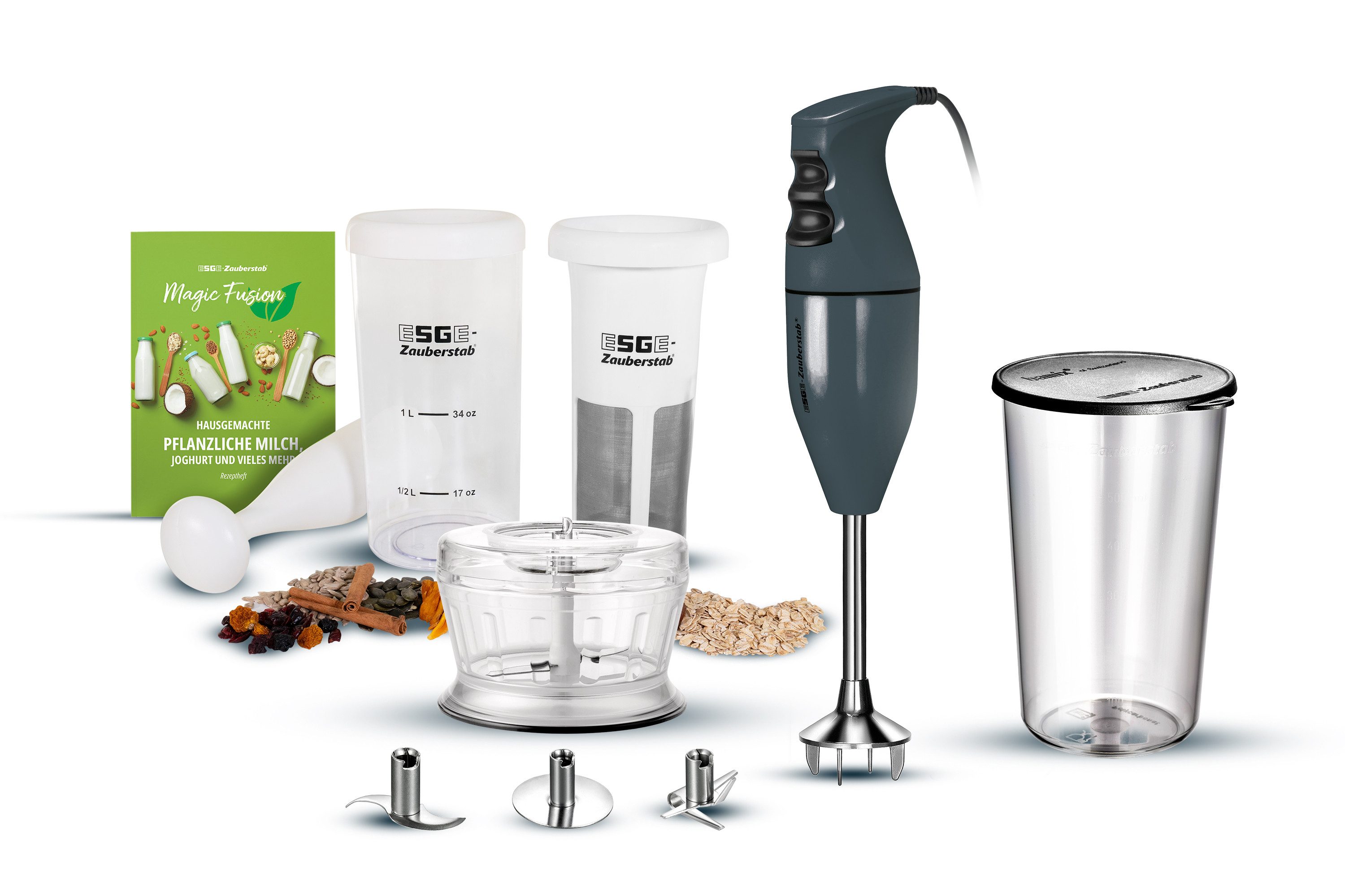 ESGE-Zauberstab Stabmixer ESGE-Zauberstab Set + Magic Fusion, 120,00 W, Bundel mit viel Zubehör