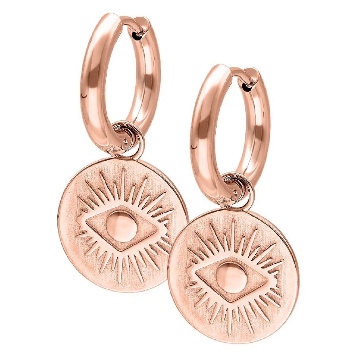 Paar Ohrhänger Little Luminous Eye Hoops - Roségold