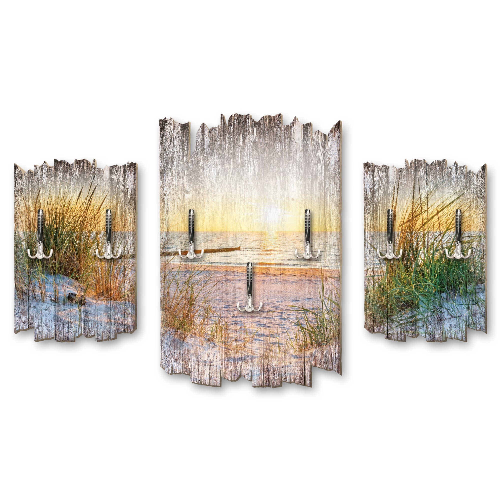 Kreative Feder Wandgarderobe Strand, Dreiteilige Wandgarderobe günstig online kaufen
