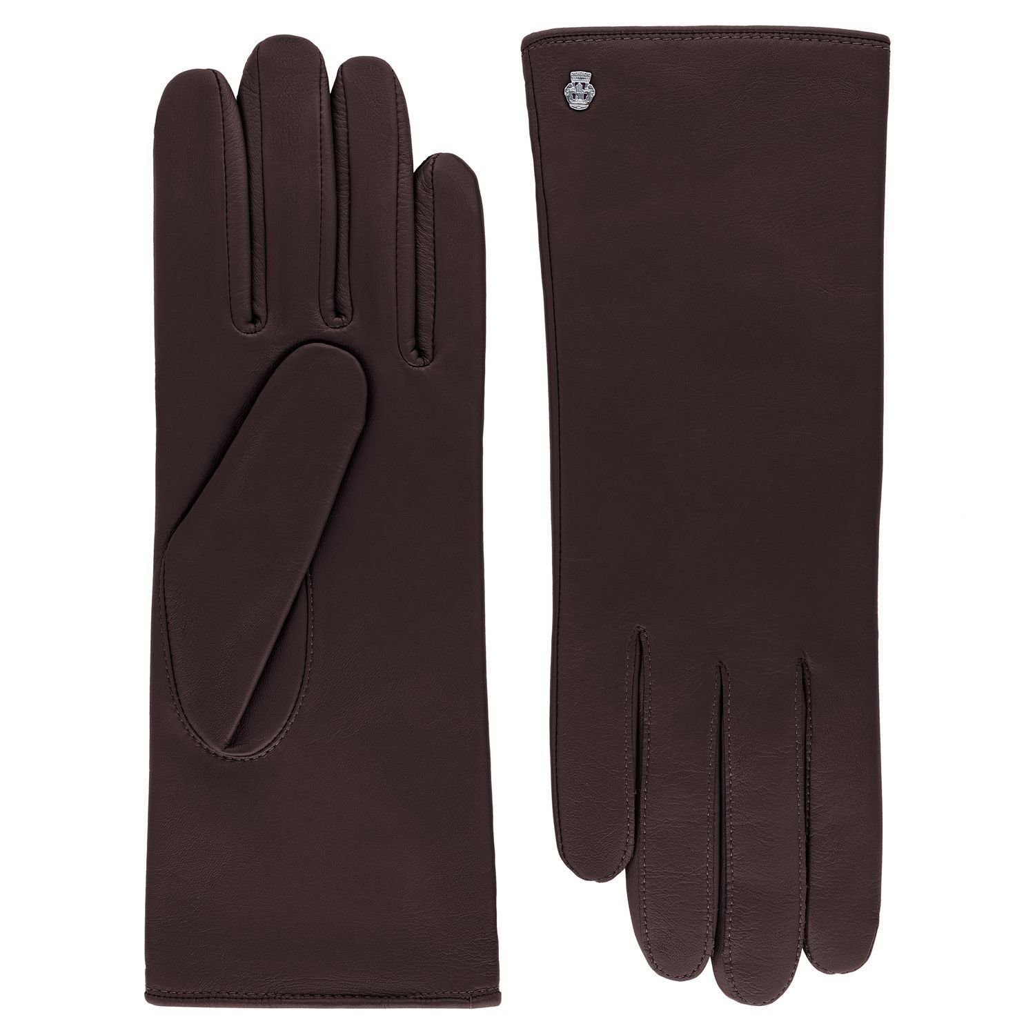 Roeckl Lederhandschuhe Wolle Futtermix Leder-Handschuhe 790-mocca und Kaschmir aus