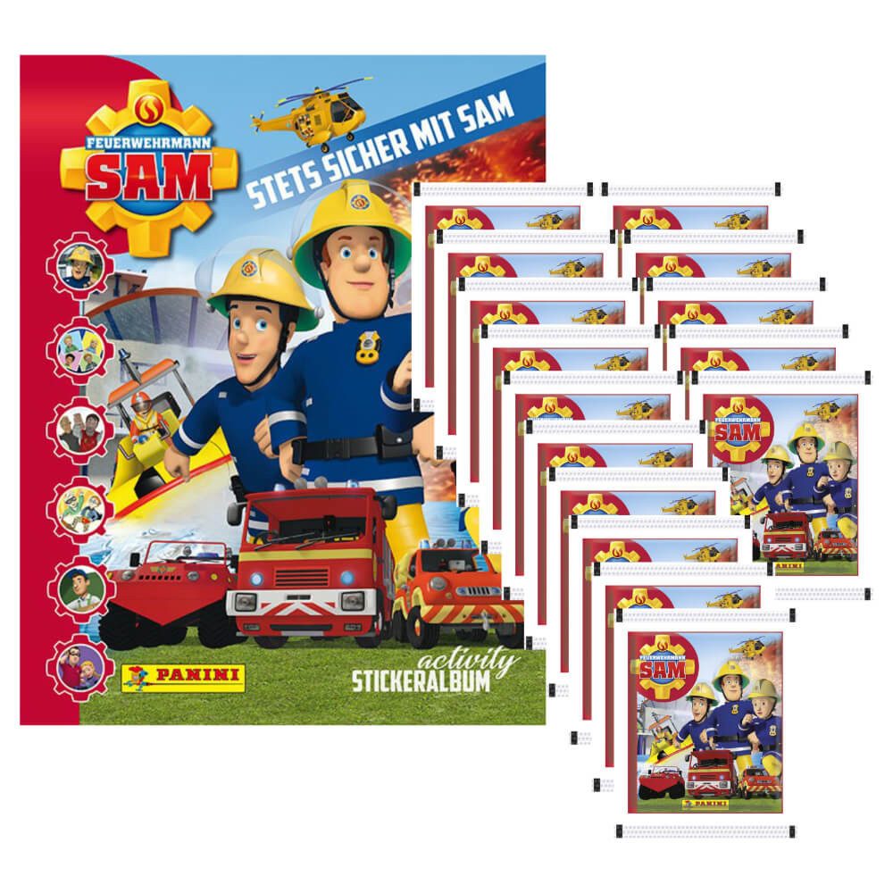 Sammelkarte Panini Feuerwehrmann Sam 2 - Sammelsticker - 1 Album + 15 Tüten Sticke