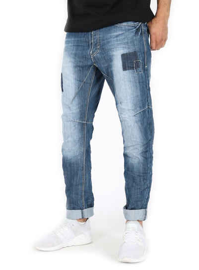 Justing Tapered-fit-Jeans Patch Work Vintage Hose - ST-03091#D - Länge 30