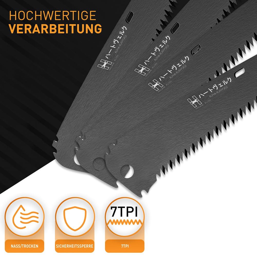 Hardtwerk® Messerklinge Alpha Ersatzklinge Japansäge, Alpha Sägeblatt Effizienz vielseitige Schnittmöglichkeiten