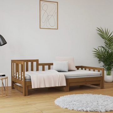 furnicato Bett Tagesbett Ausziehbar Honigbraun 2x(90x200) cm Massivholz Kiefer