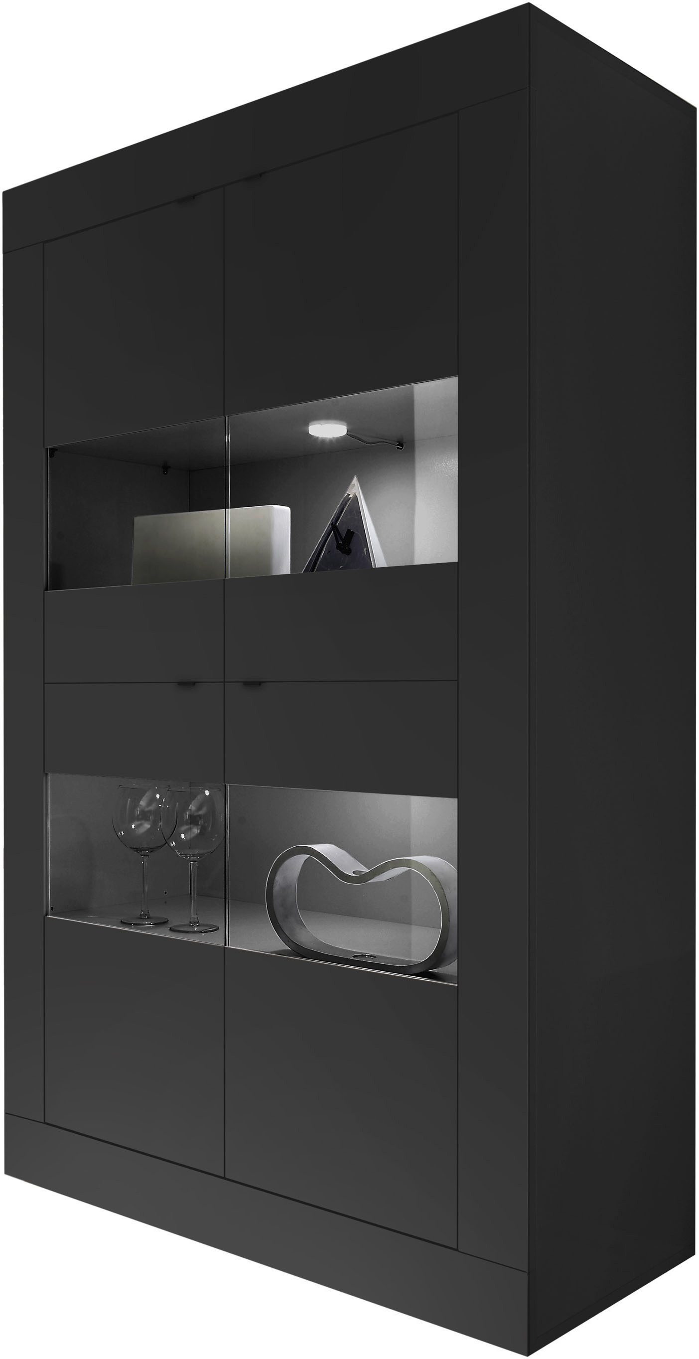 INOSIGN Vitrine Basic Höhe 162 cm, Standvitrine mit 4 Türen - Metallgriffe, günstig online kaufen