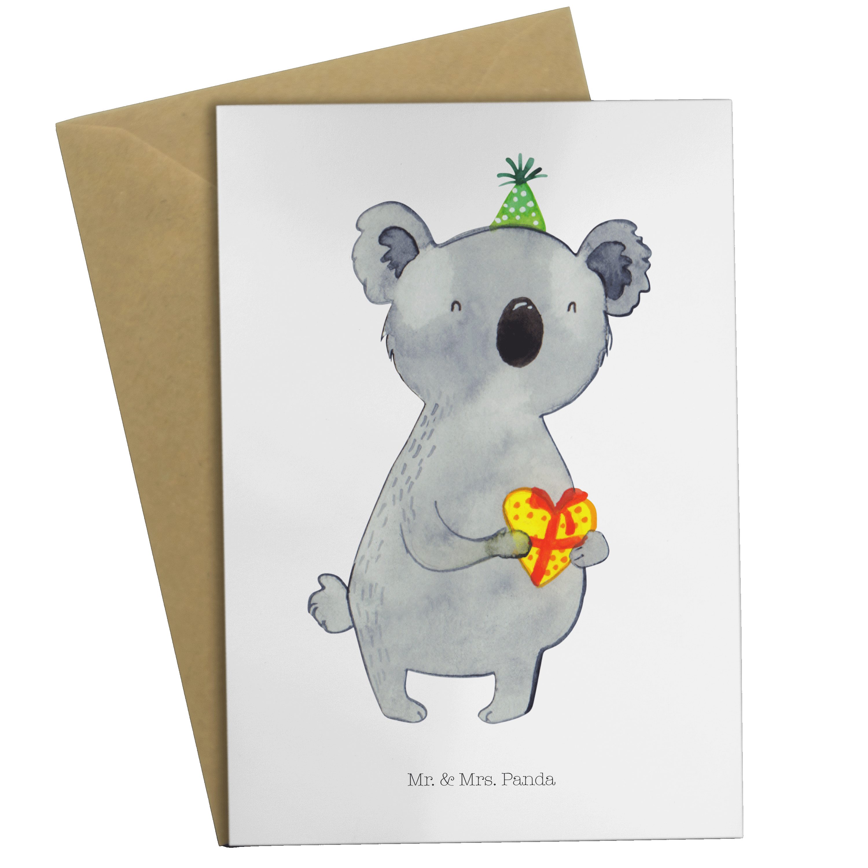 Mr. & Mrs. Panda Grußkarte Koala Geschenk - Weiß - Karte, Geburtstagskarte, Geburtstag, Glückwun