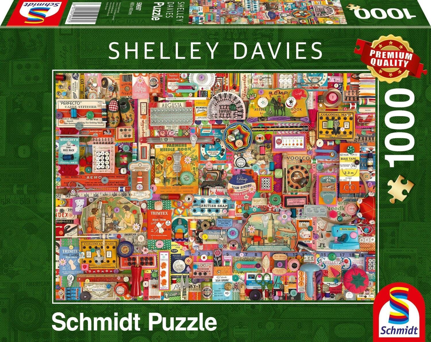 Schmidt Spiele Puzzle Vintage Handarbeitszeug Puzzle 1.000 Teile, 1000 Puzzleteile
