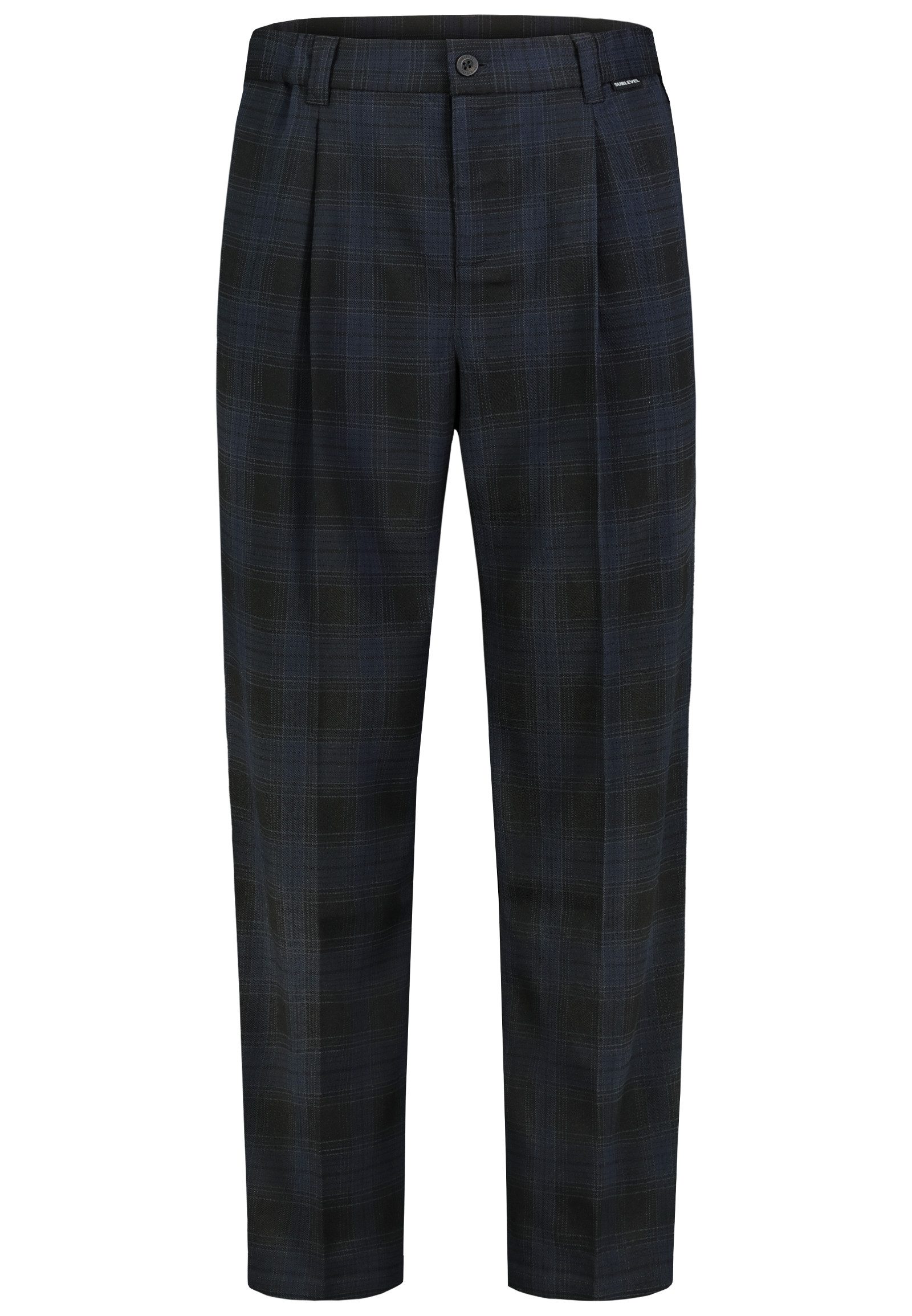 SUBLEVEL Stoffhose Herren Chinohose mit Muster Wide Leg, Karo-, Hahnentritt- oder Streifenmuster