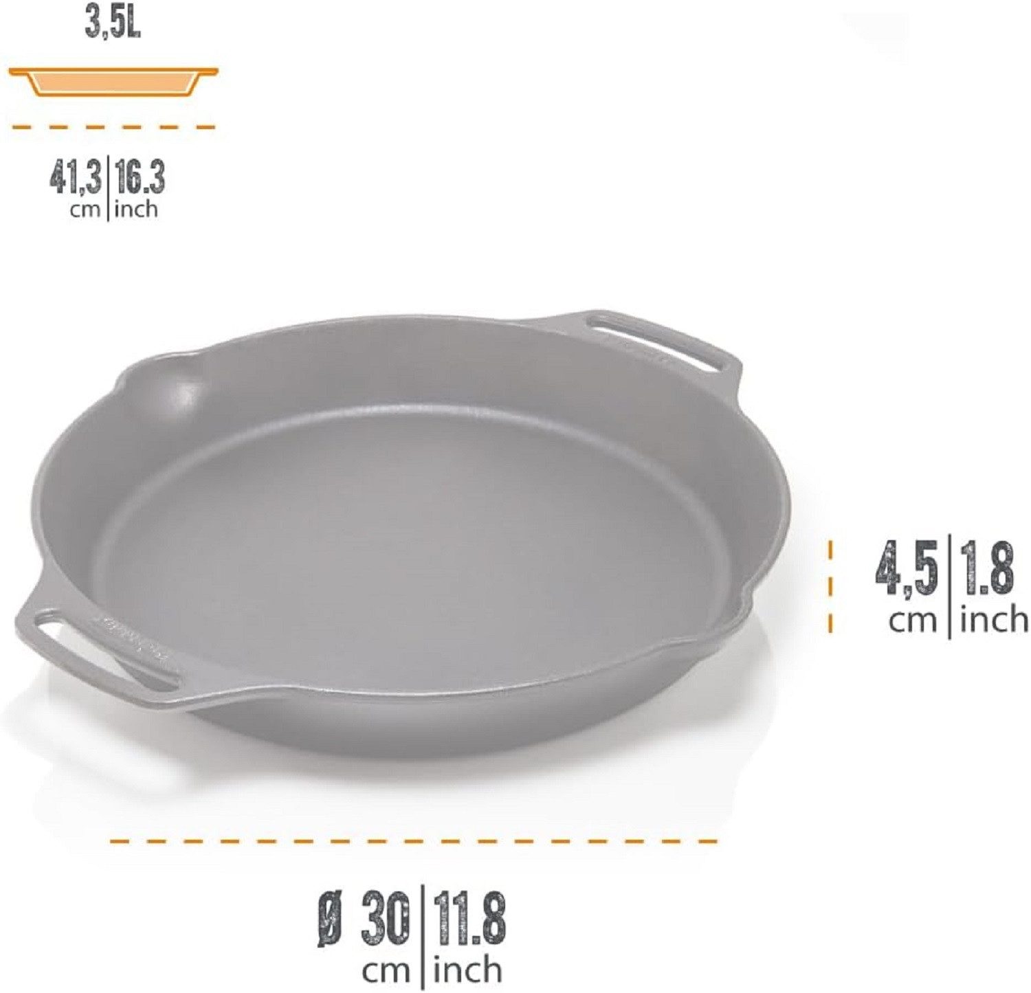 Petromax Grillpfanne Petromax Feuerpfanne mit Henkeln Pfanne aus Gusseisen 35 cm