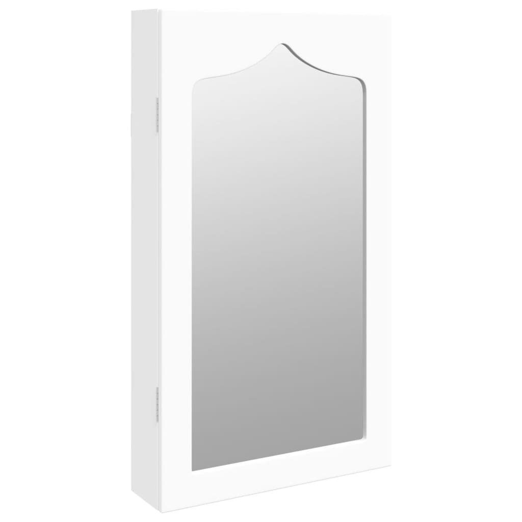 Schmuckschrank Weiß cm vidaXL Spiegel | Wandmontage Weiß Spiegel Weiß mit 37,5x10x67