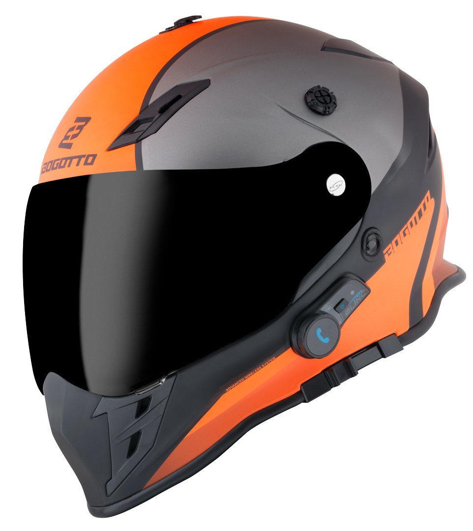 Bogotto Motocrosshelm H331 BT Tour EVO Bluetooth Enduro Helm, Vorbereitet Für Kommunikationssystem,integriertes Kommunikationss