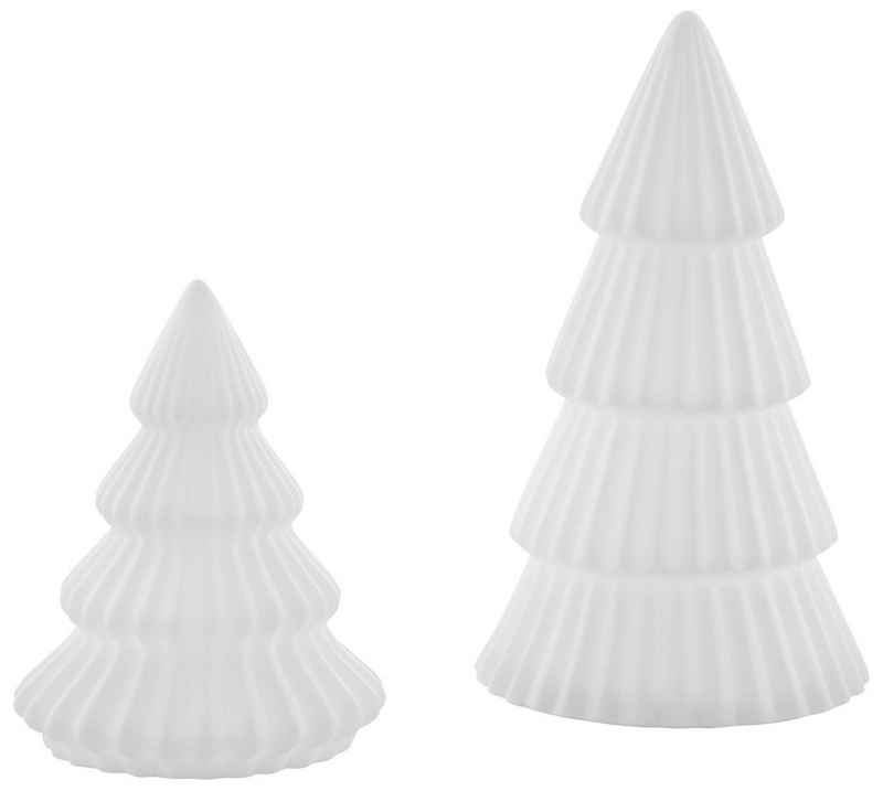 CHRISTMAS GOODS by Inge LED Baum Tree, LED fest integriert, aus Porzellan, Höhe ca. 10,5 cm + 15 cm