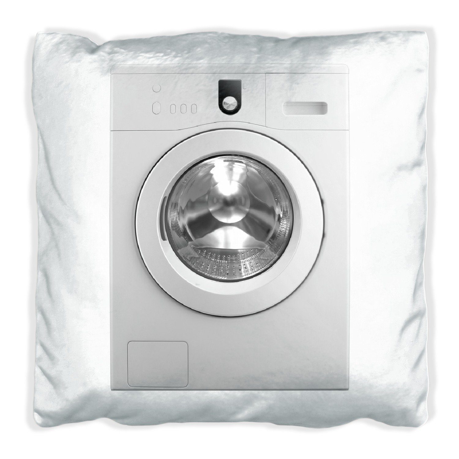 Wallario Dekokissen Waschmaschine Frontlader von vorn, handgenäht | Dekokissen