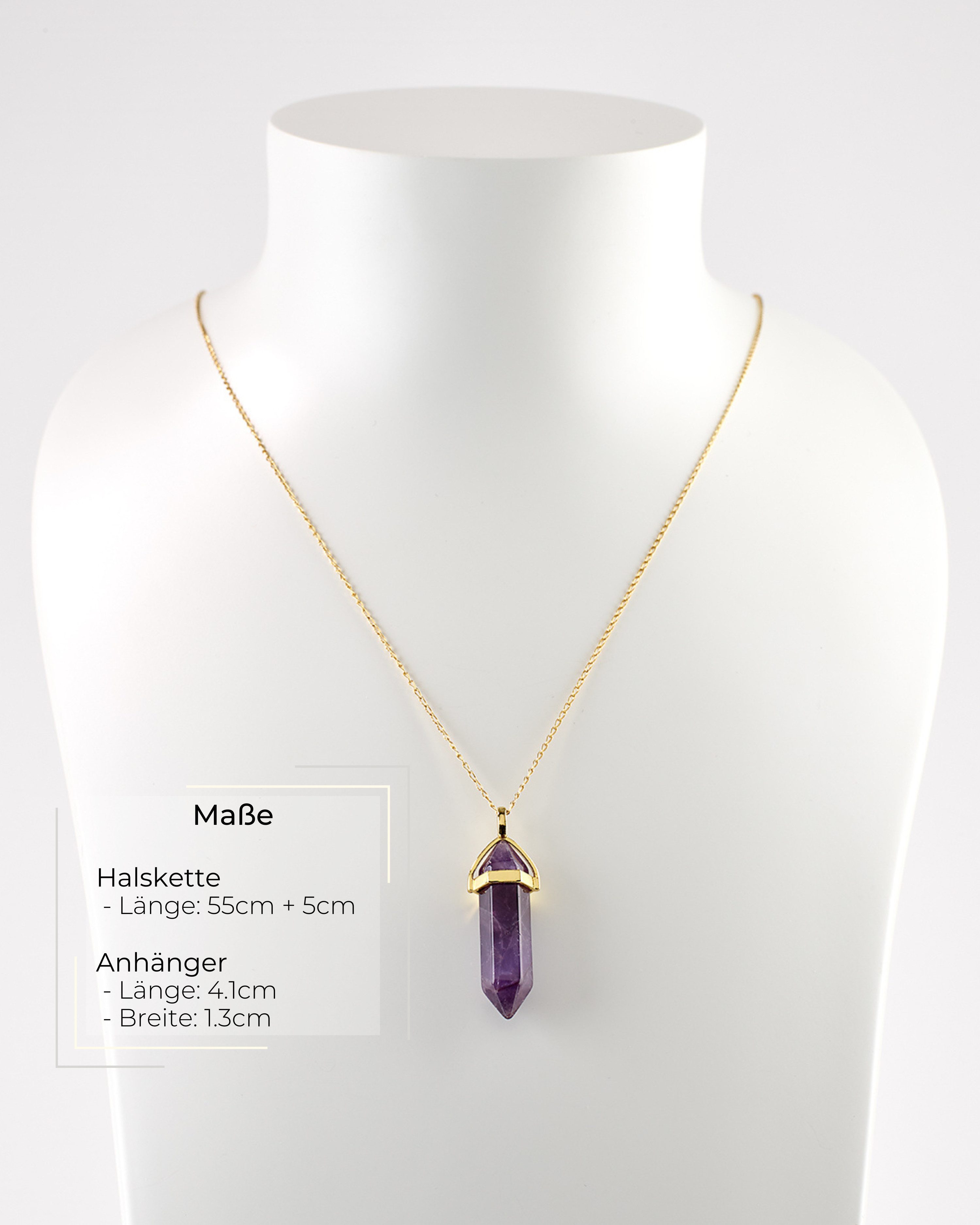 LAVISA Kette mit Anhänger Edelstein Halskette Obelisk gold Naturstein Krist günstig online kaufen