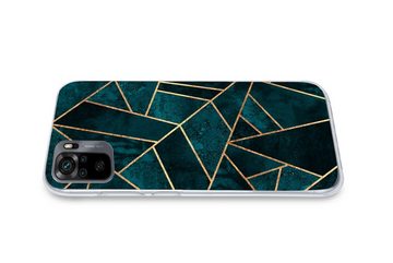 MuchoWow Handyhülle Steine - Gold - Luxus - Muster - Abstrakt, Phone Case, Handyhülle Xiaomi Redmi Note 10, Silikon, Schutzhülle