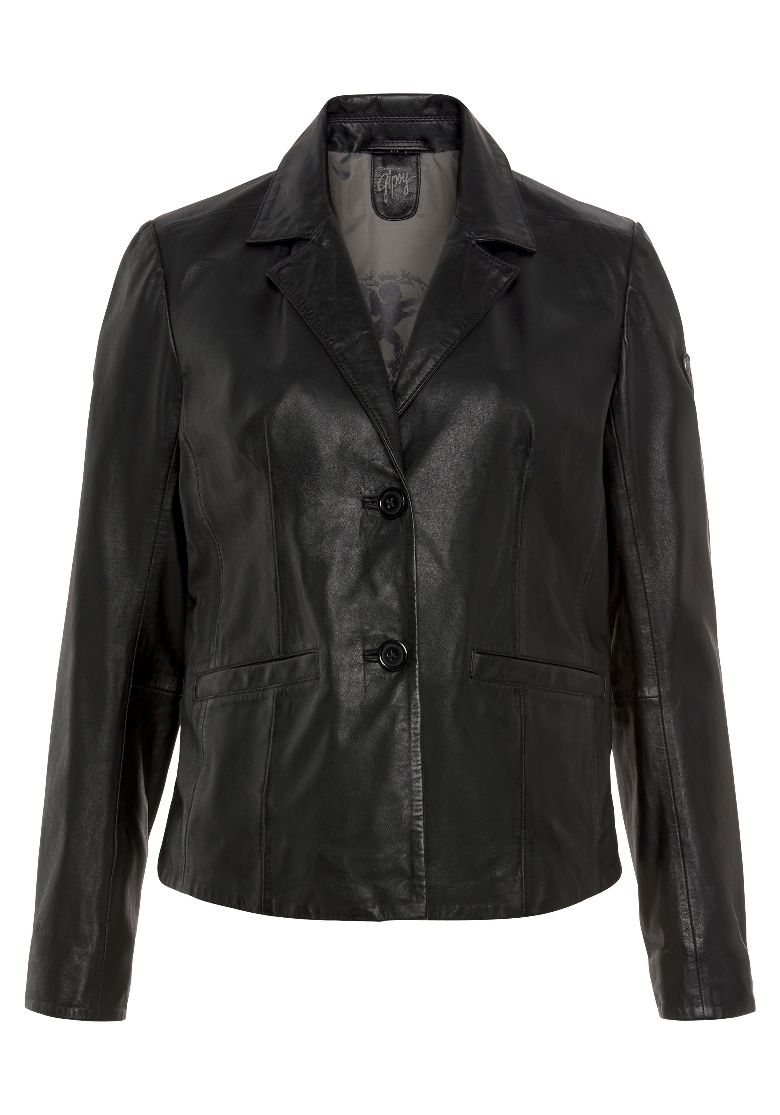 Blazer-Stil modischem black Gipsy Reverskragen Mya mit im Lederjacke