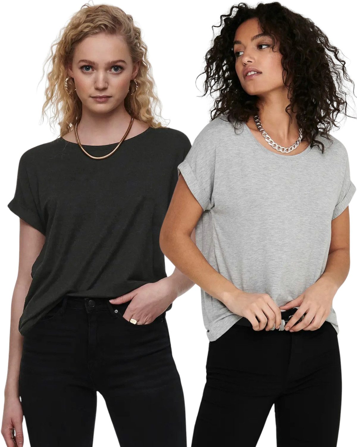 ONLY T-Shirt Stilvolles Basic Shirt mit günstig online kaufen