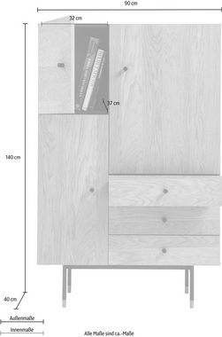 Woodman Highboard Daniel, mit Soft Close Funktion, Breite 90 cm