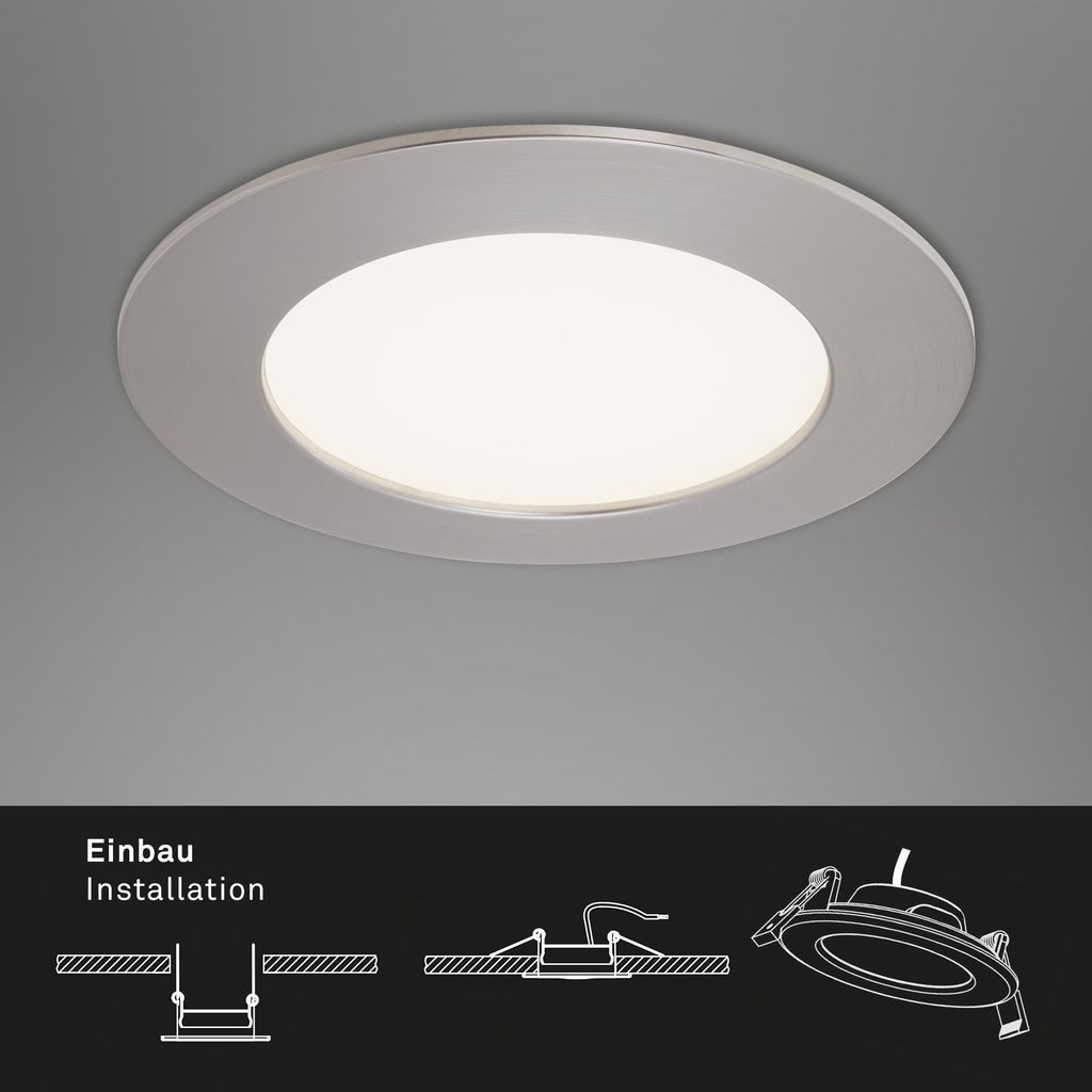 Briloner Leuchten LED Einbaustrahler 7284-032, LED fest integriert, 2700K - Extra-Warmweiß, matt-nickel, LED, Einbaustrahler, Einbauspot