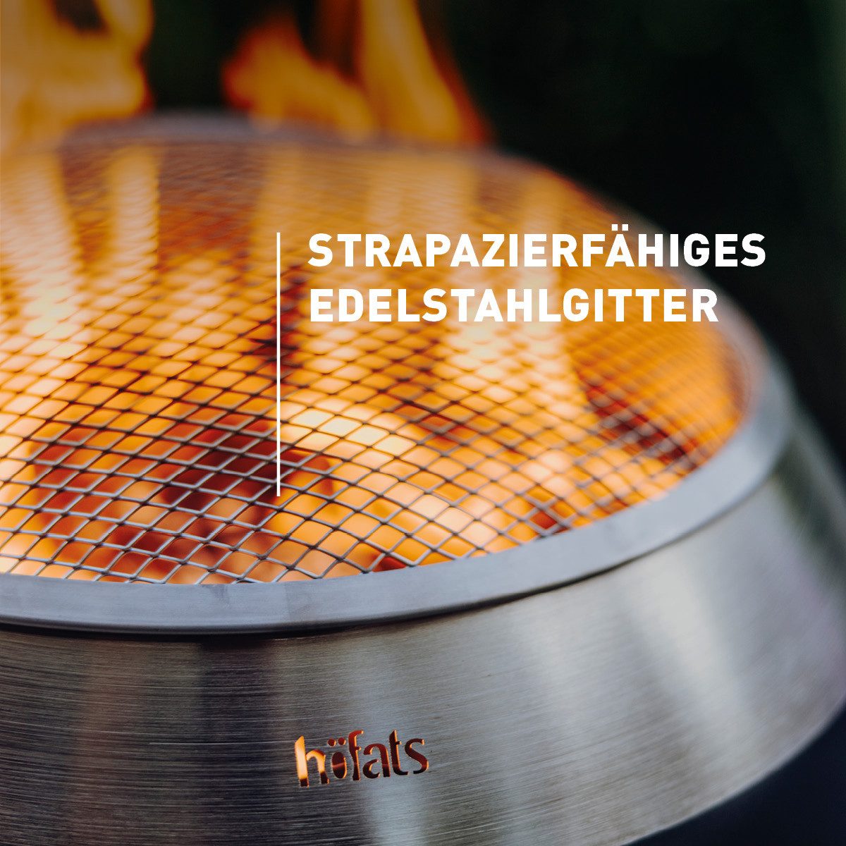 höfats Funkenschutzgitter MOON 45 (Abdeckung zur Verringerung von Funkenflug, Funkenfang, Funkenschutzgitter aus Edelstahl, Feuerstellengitter, Zubehör für MOON 45), Ø 33,7 x H 7,0 cm