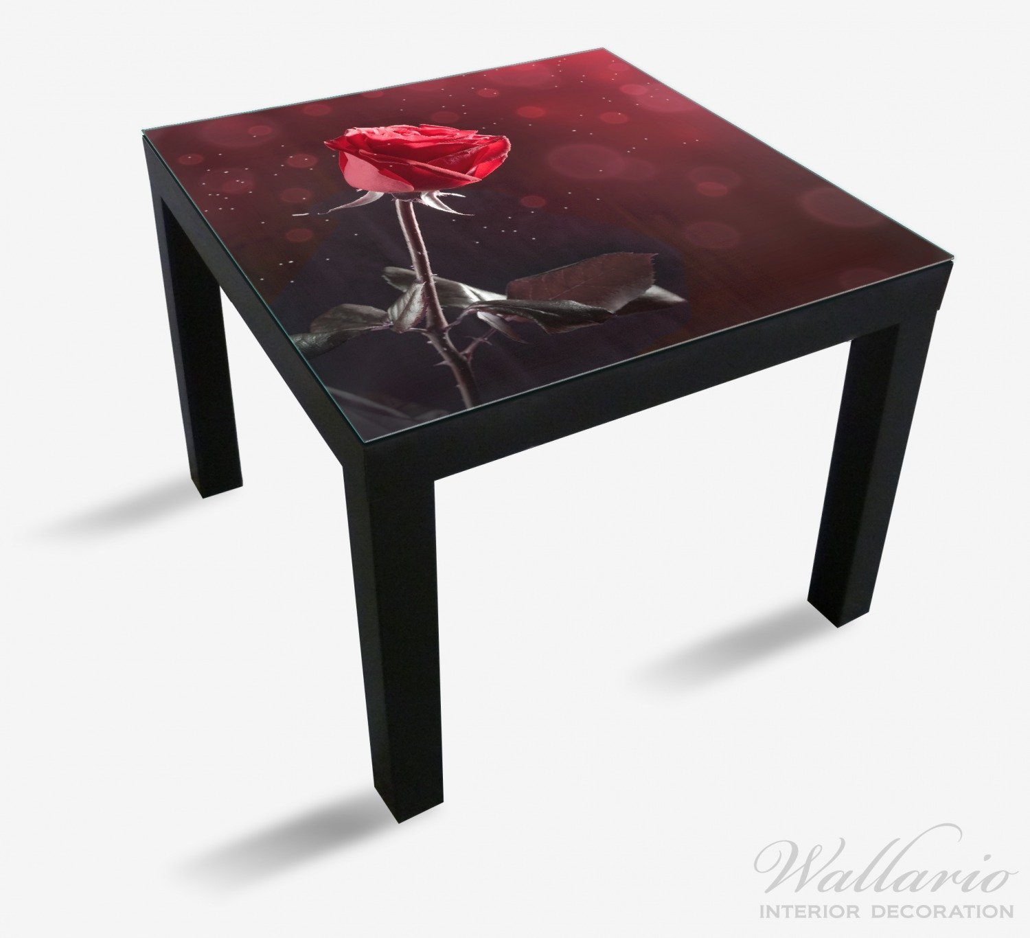 Wallario Tischplatte Rote Rose Lack Single Ikea für St), Tisch (1 geeignet