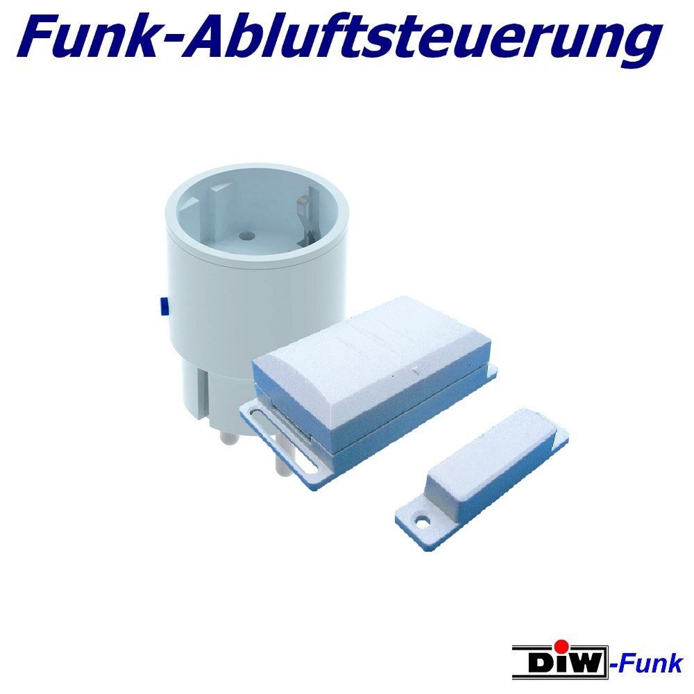 DIW-Funk Abluft-Set Funk Abluftsteuerung DFS-1000.5 Komplett-Set m. Fensterkontaktschalter, Zubehör für Dunstabzugshauben, Sofort einsatzbereit - kein Elektriker erforderlich.