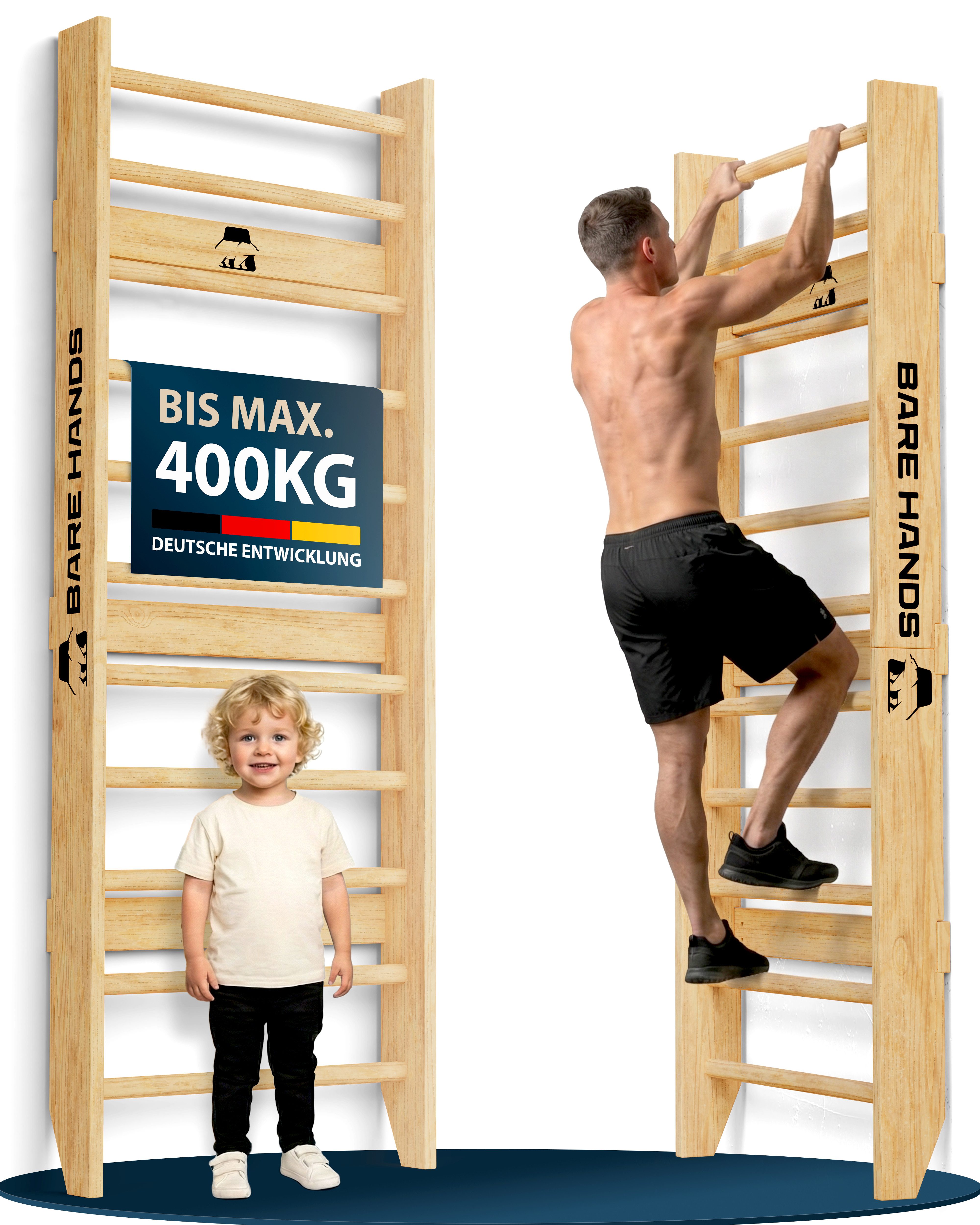 Sprossenwand 3in1 Sprossenwand bis 200kg für Erwachsene & Kinder