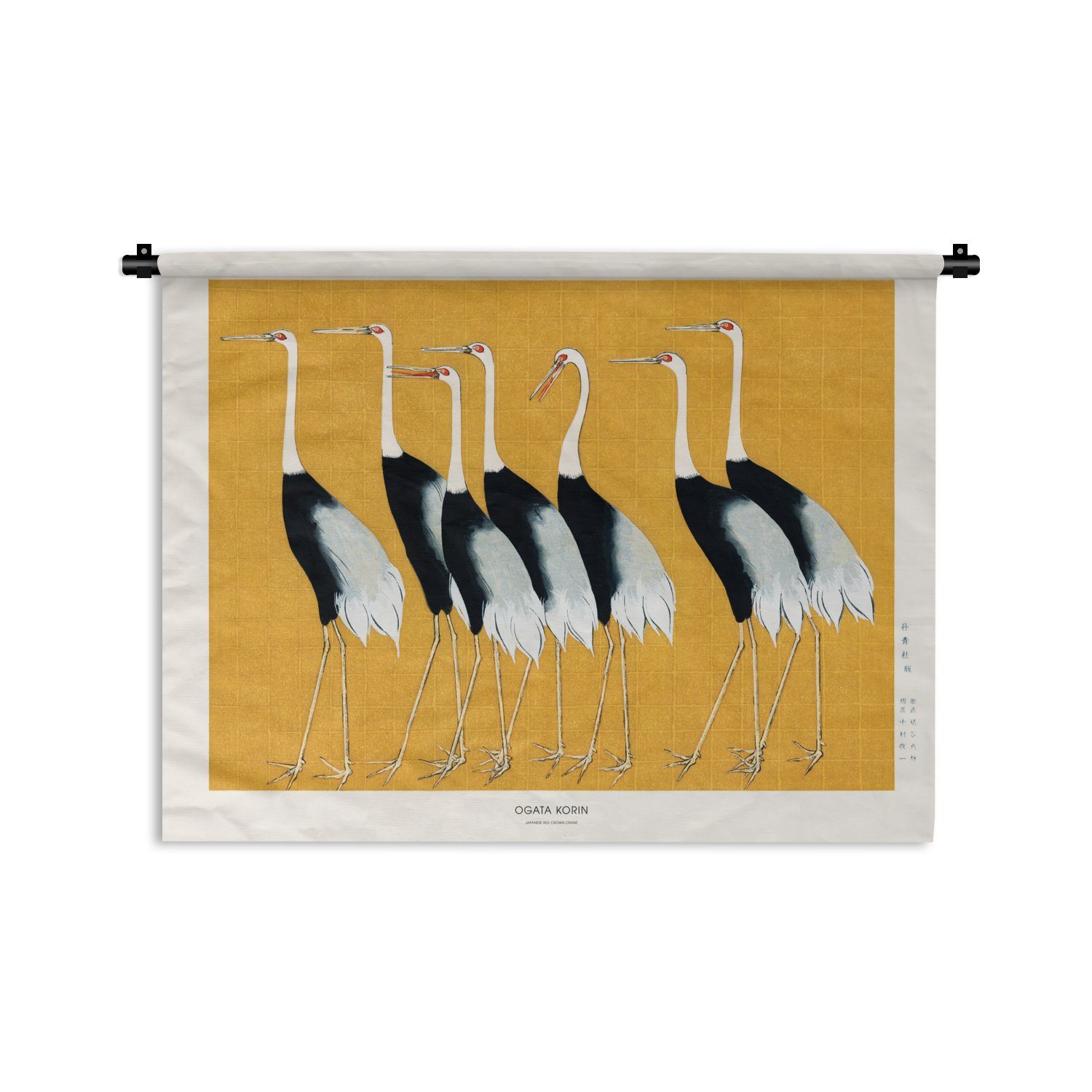 MuchoWow Wanddekoobjekt Vögel - Tiere - Schwarz - Weiß - Gelb, Wanddeko für Wohnzimmer, Schlafzimmer, Kleid, Wandbehang, Kinderzimmer