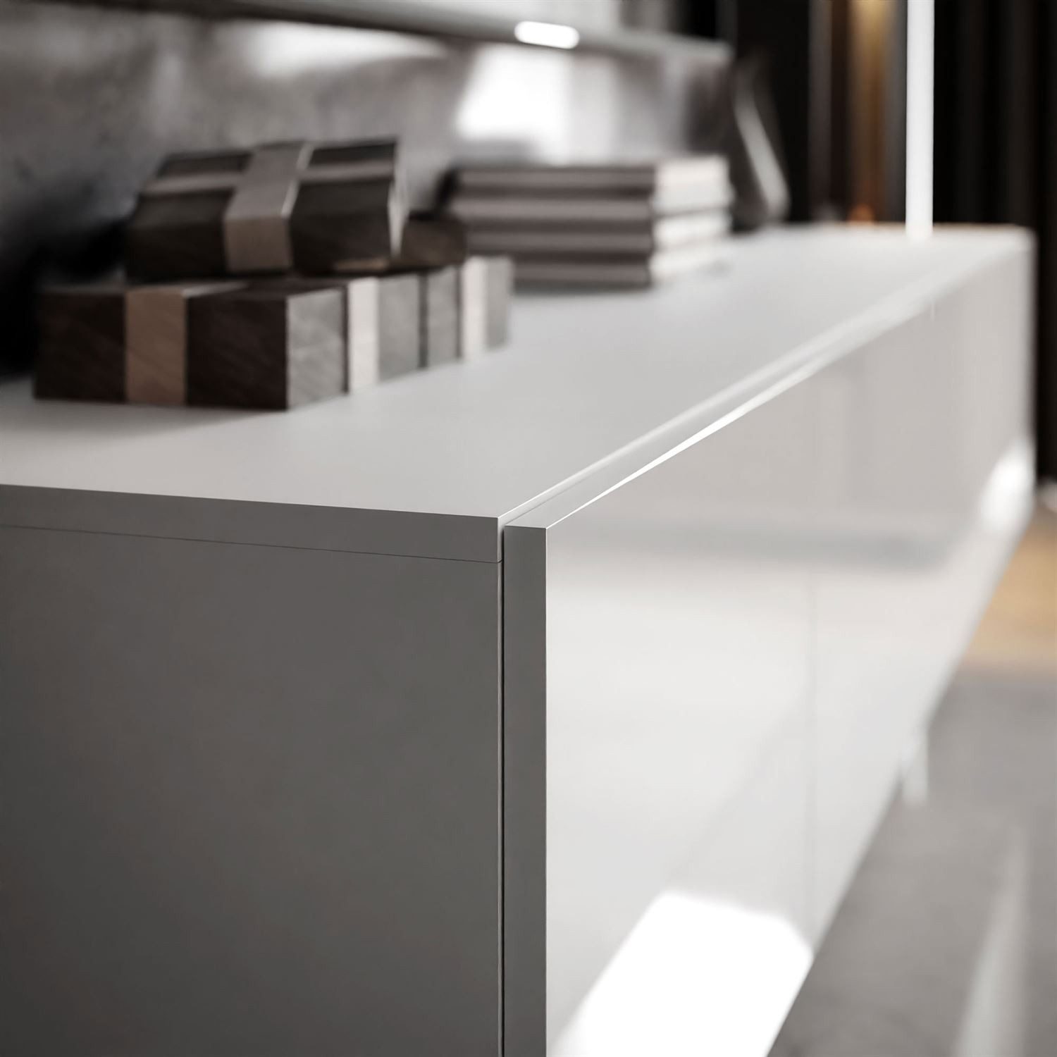 Lookway Lowboard COLGANTE 200 weiß Hochglanz RTV-Schrank mit LED