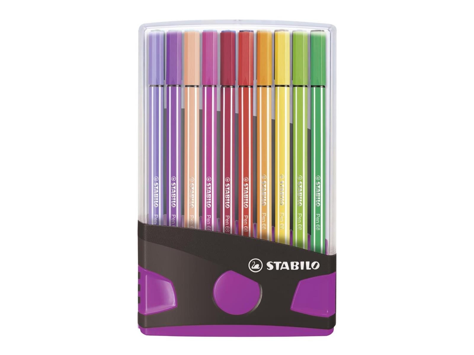 Faserstift STABILO Pen 68 Filzstift - 1 mm - 20er ColorParade anthrazit + pink