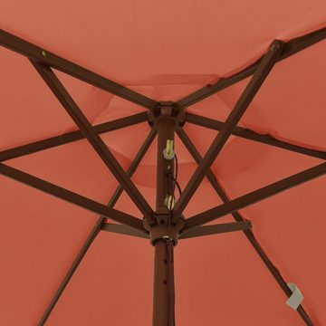 vidaXL Balkonsichtschutz Sonnenschirm mit Holzmast Terrakotta 196x231 cm