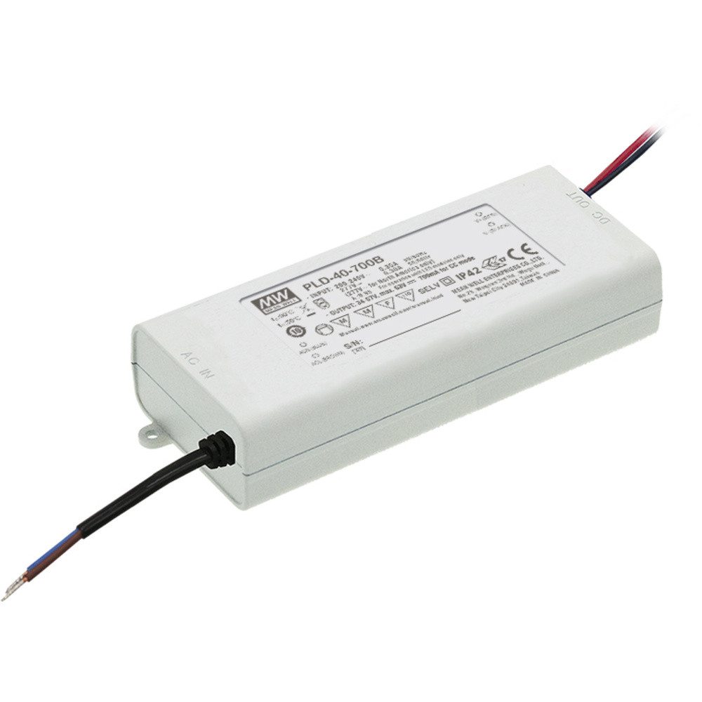 MW Mean Well PLD-40-700B LED-Treiber Konstantstrom 40 W 0.7 A 34 - 57 LED Trafo