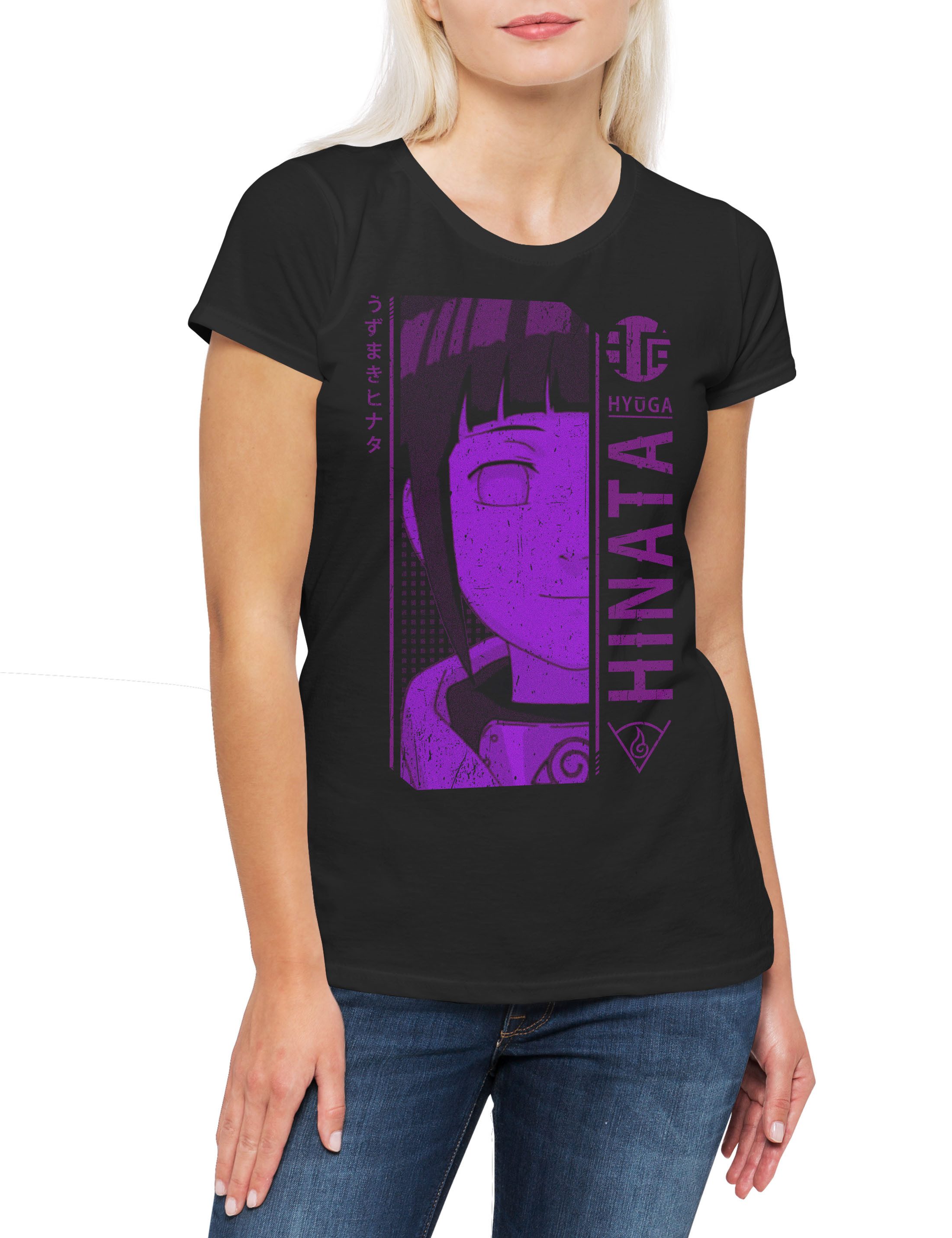 Print-Shirt Hinata Damen T-Shirt Shinobi System Naruto Dattebayo Sakura Haruno