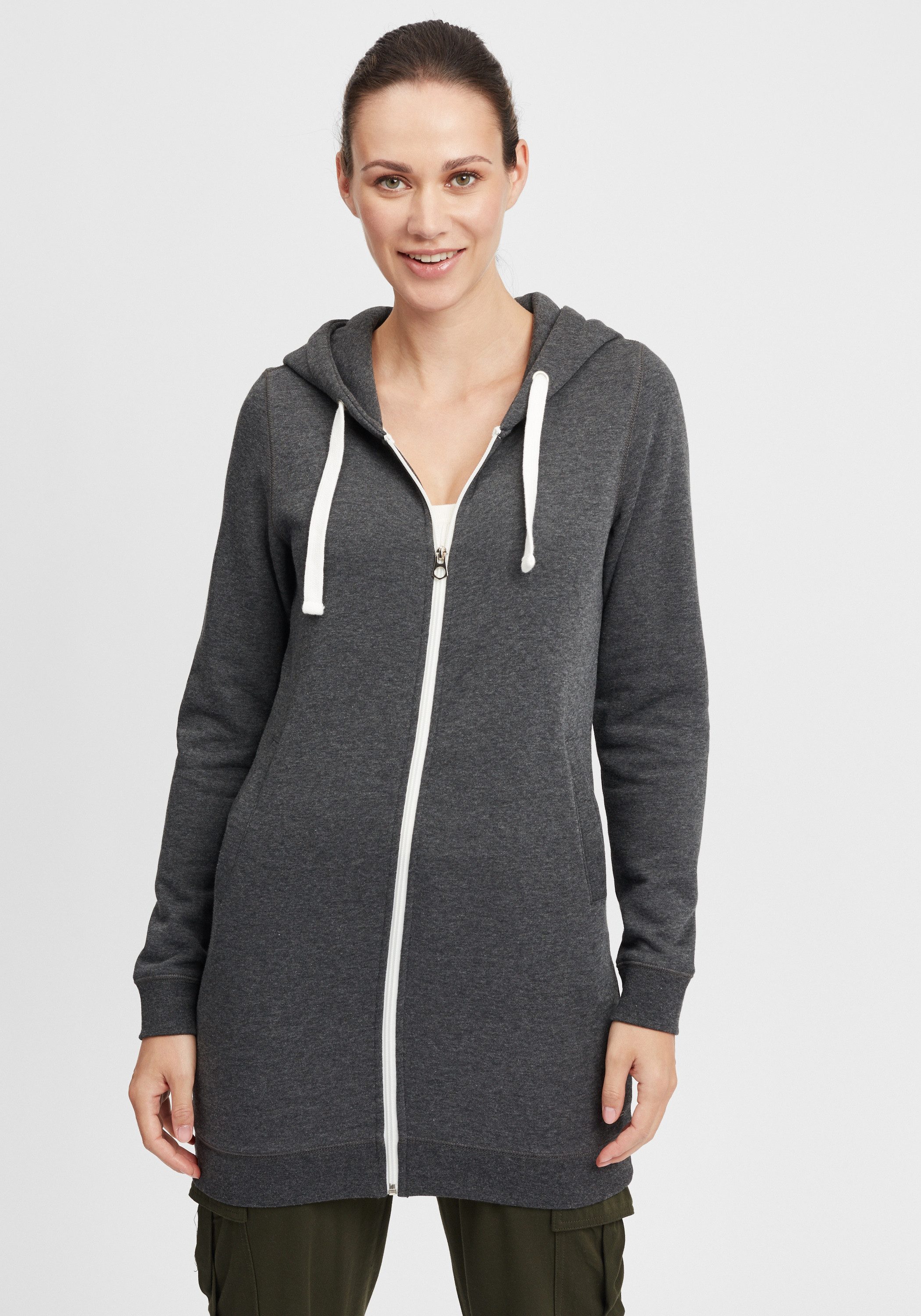 OXMO Kapuzensweatjacke OXOlinda Kapuzenpullover mit weicher Fleece-Innenseite