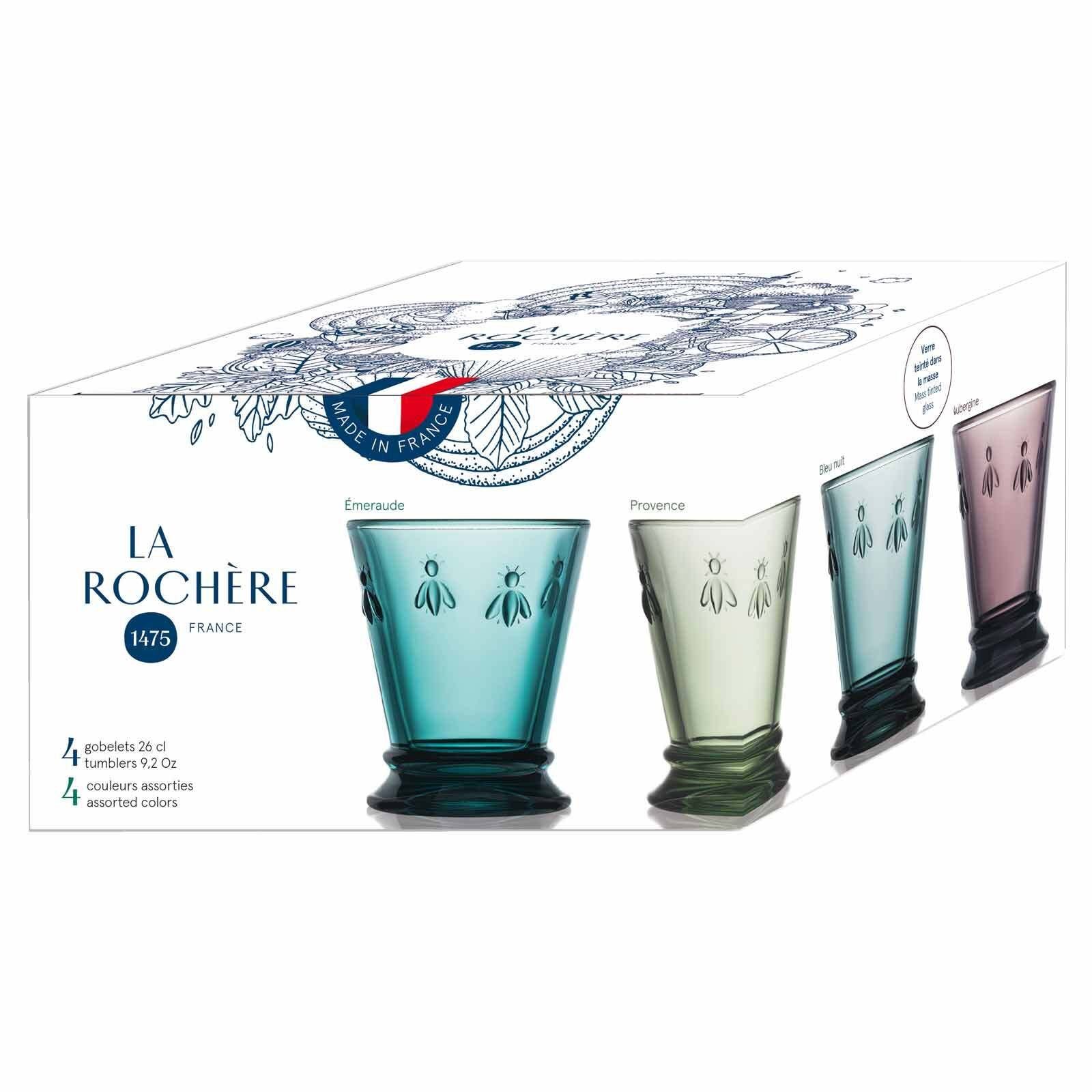 La Rochere Glas Biene Abeille Wassergläser 260 ml 4er Set, 4-tlg., Glas