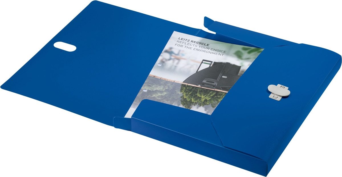 Fächermappe Ablagebox Recycle A4 PP 30mm blau