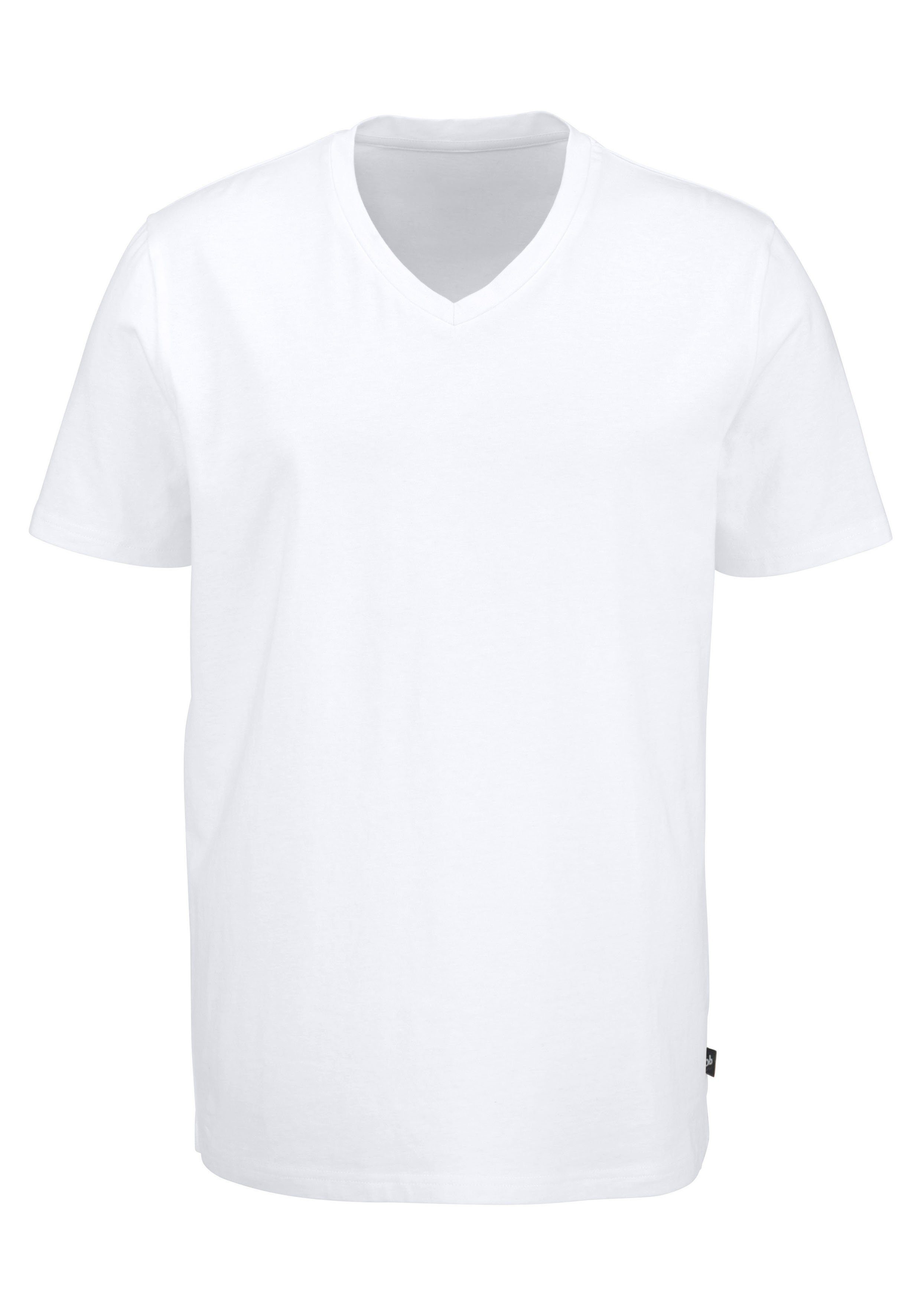 Bruno Banani T-Shirt (3-tlg., 3er-Pack) mit V-Ausschnitt, perfekte Passform, aus elastischer Baumwolle