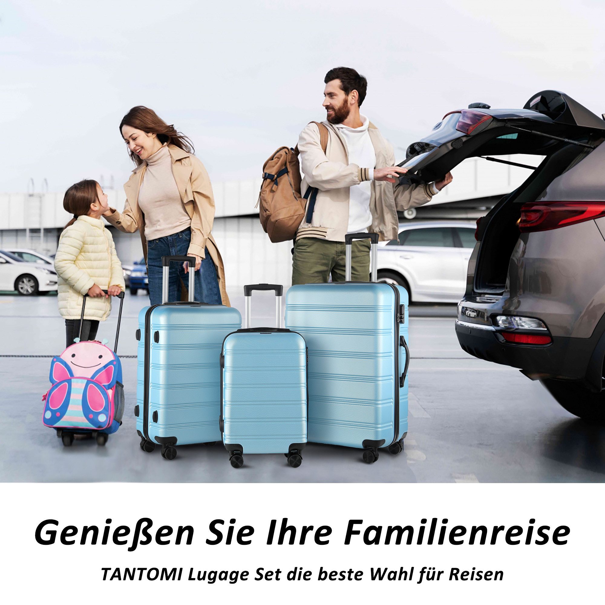 TAN.TOMI Kofferset 3-Tlg ABS Kofferset Rollkoffer Reisekoffer Handgepäckkof günstig online kaufen