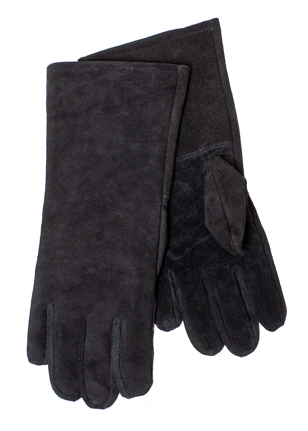 Battle Merchant Ritter-Kostüm Stulpenhandschuhe aus Wildleder, schwarz, Gr. M