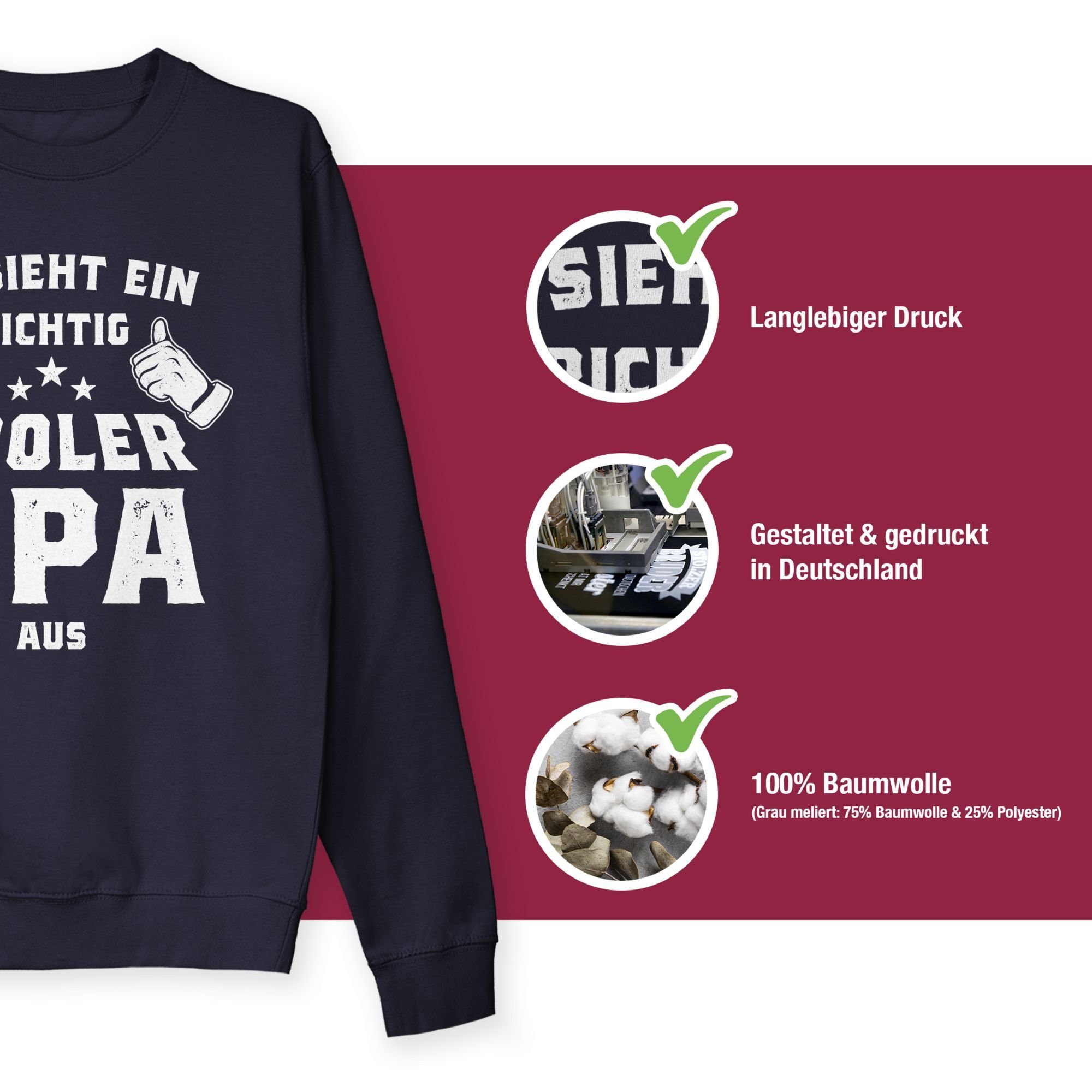 Dunkelblau aus Opa Sweatshirt cooler Opa So 2 Geschenke (1-tlg) sieht richtig ein Shirtracer