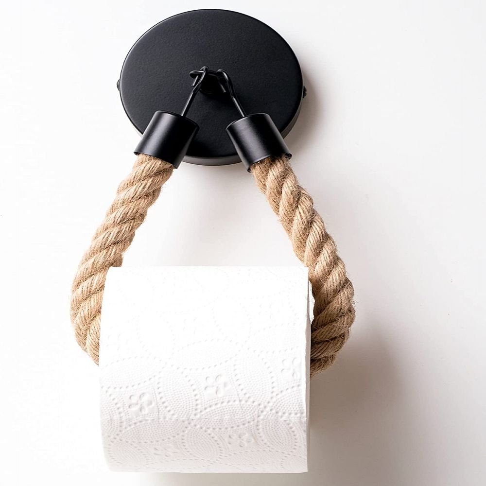GelldG Toilettenpapierhalter Toilettenpapierhalter Vintage Leinen Klorollenhalter