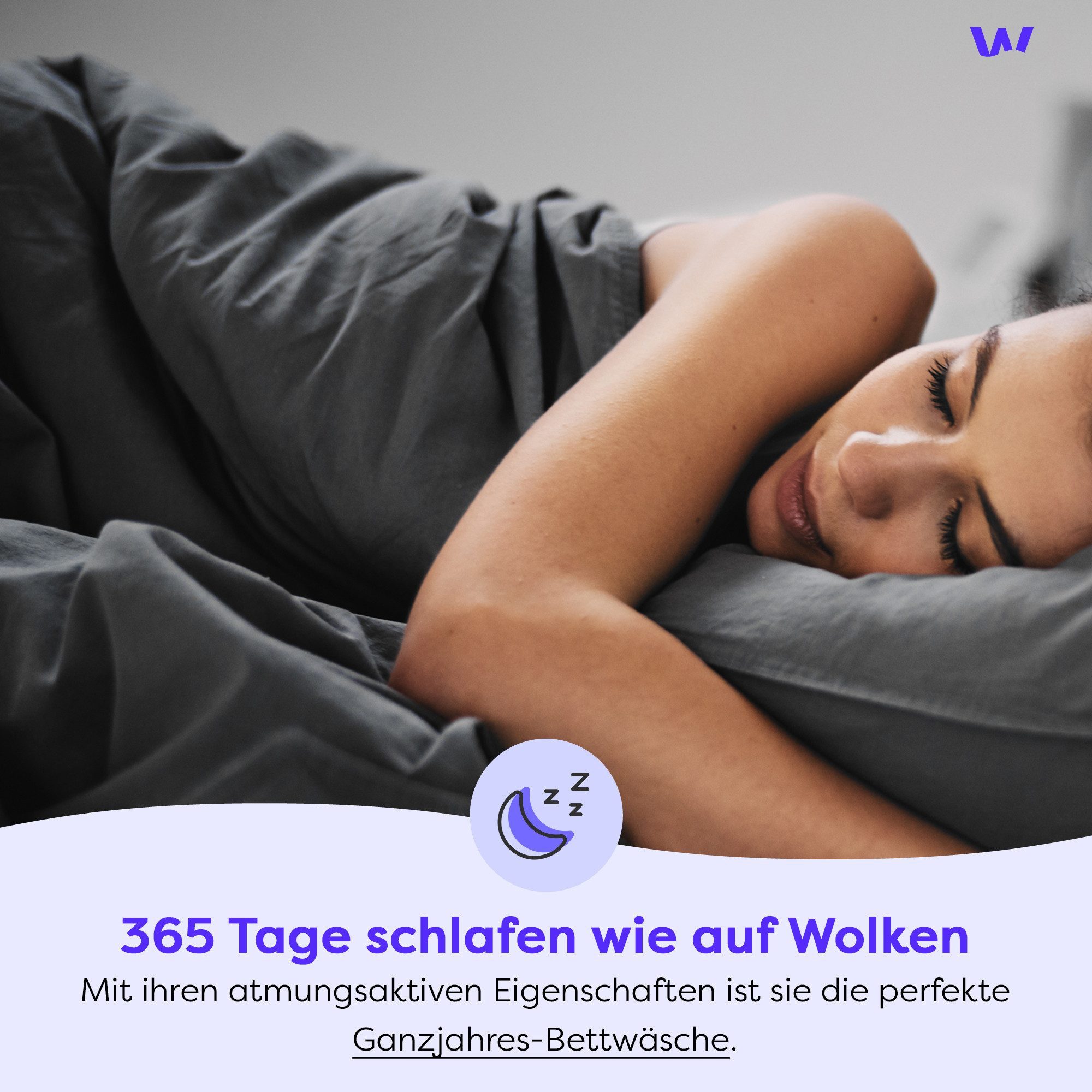 Wolkenfeld Kissenbezug Renforcé Kissenbezug Baumwolle - Natürlich weiches Schlafgefühl, (1 Stück), Größe 80x80, 40x80 und 70x90 cm, versteckter Reißverschluss – Bild 3 von 4