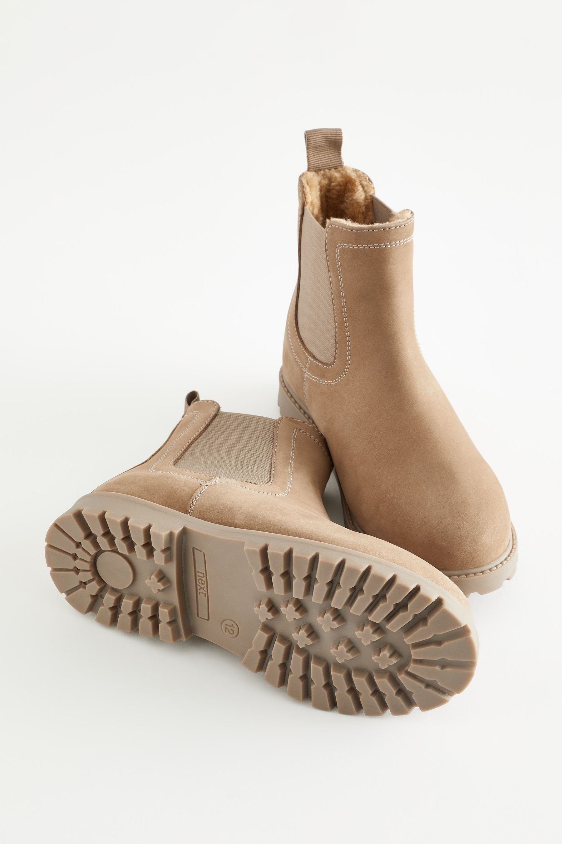 mit Natural Stone Thinsulate™-Futter aus Leder Stiefel Chelsea Next (1-tlg) Boots