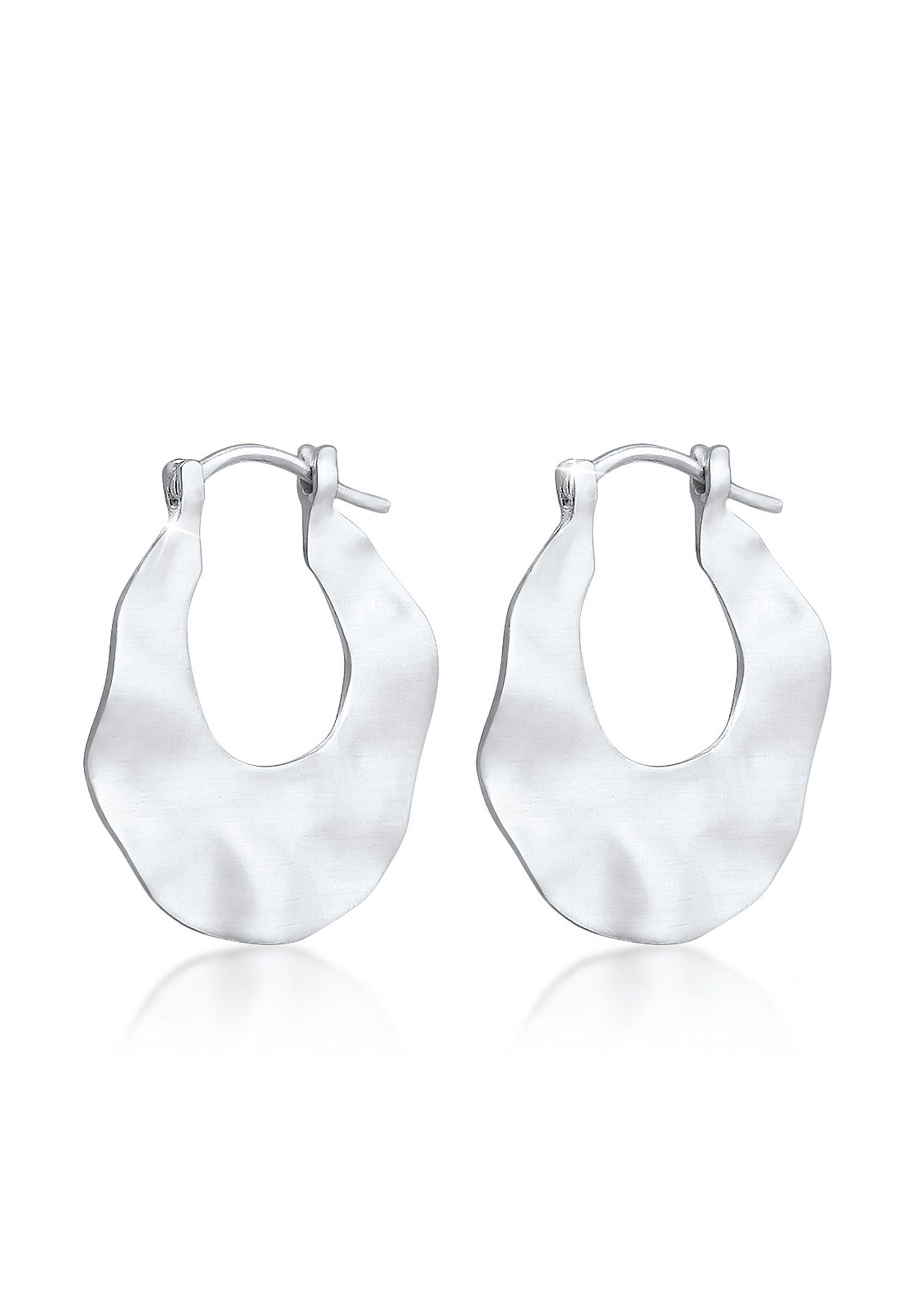 Elli Paar Creolen Creolen Wellen Organic Look 925 Sterling Silber, Geo